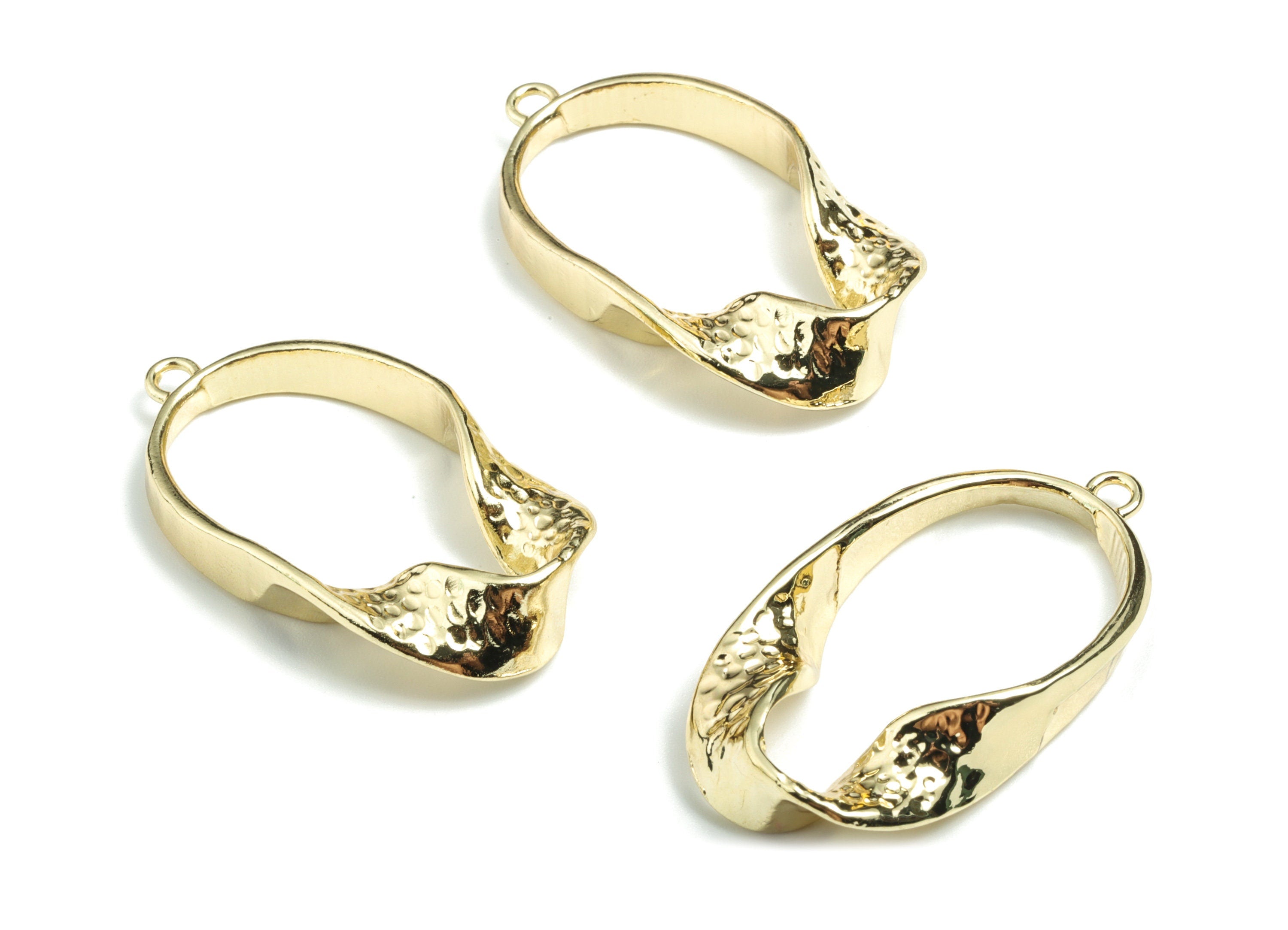 Alloy Geometry Earring Charms - Gold Alloy Geometry Pendant - Gold Tone Plated Alloy - Jewelry Supplies - 39.05x21.06x6.93mm - ZZ1711 - DOMEDBAZAAR