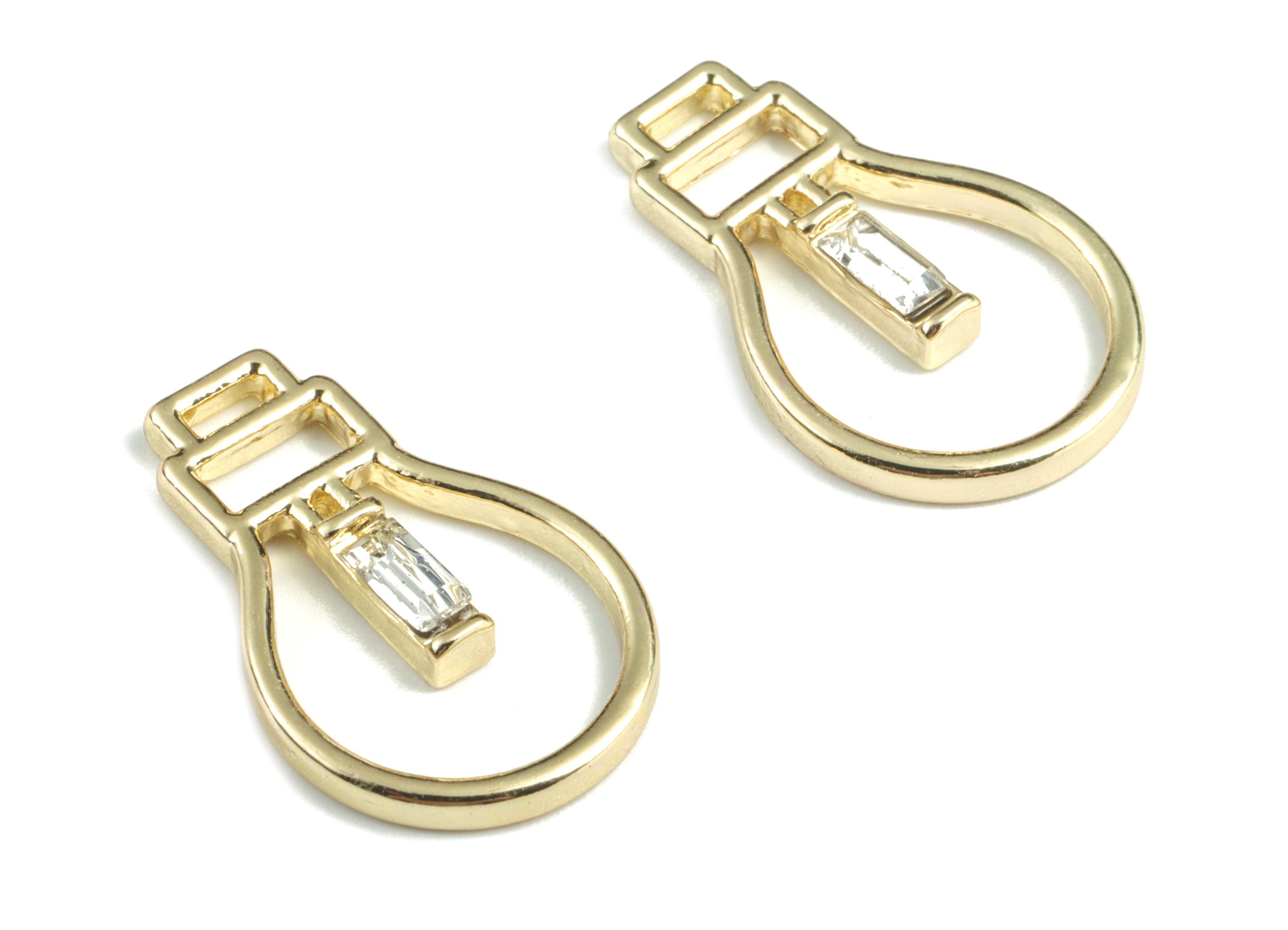 Alloy Bulb Earring Charms - Gold Alloy Lamp Pendant - Gold Tone Plated Alloy - Jewelry Supplies - 24.1x15.66x3.05mm - ZZ1752G - DOMEDBAZAAR