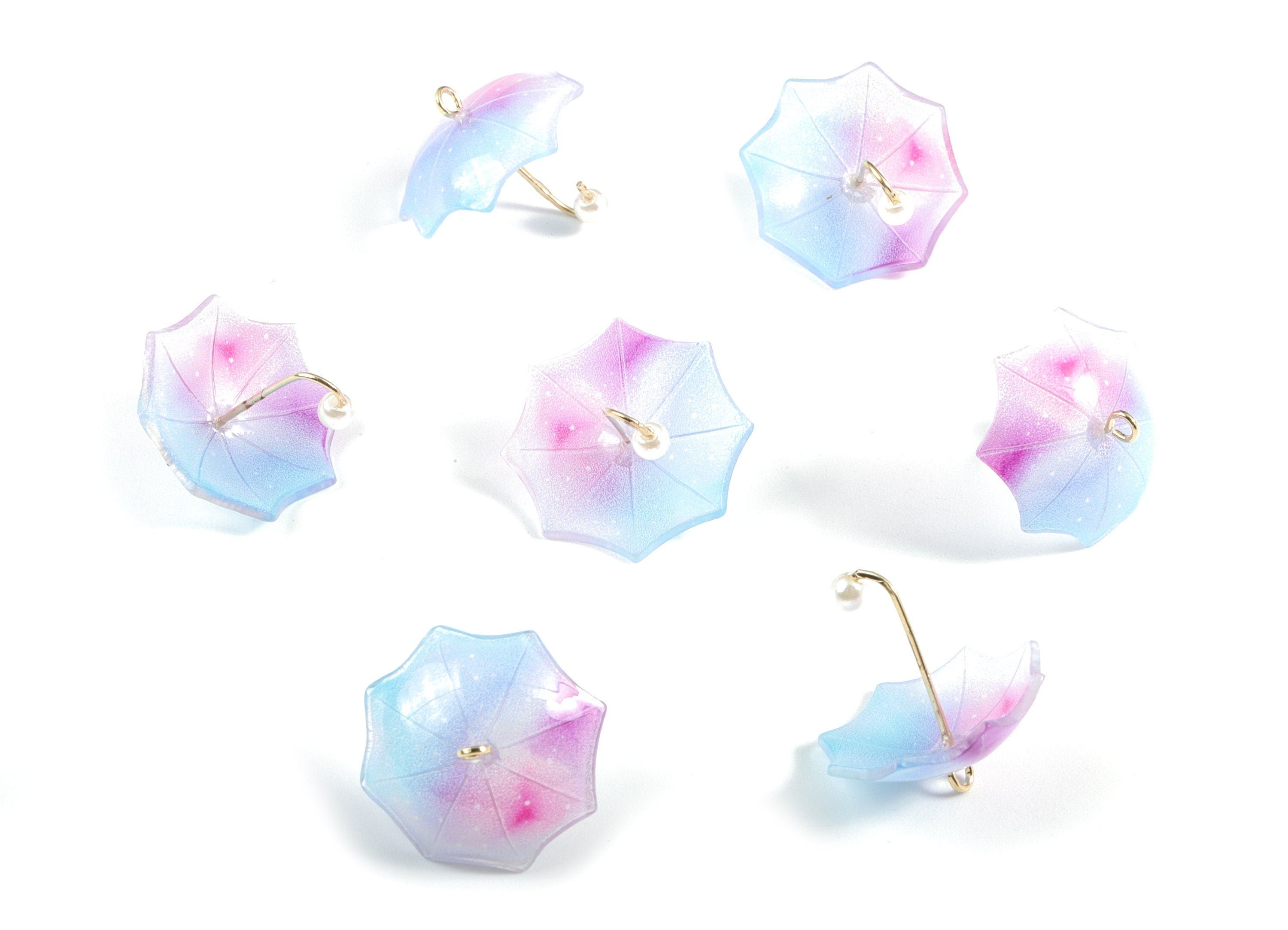 Acrylic Umbrella Earring Charms - Acrylic Umbrella Pendant - Earring Findings - Jewelry Supplies - 18.82x20.75x8.28mm - AC1983A - DOMEDBAZAAR