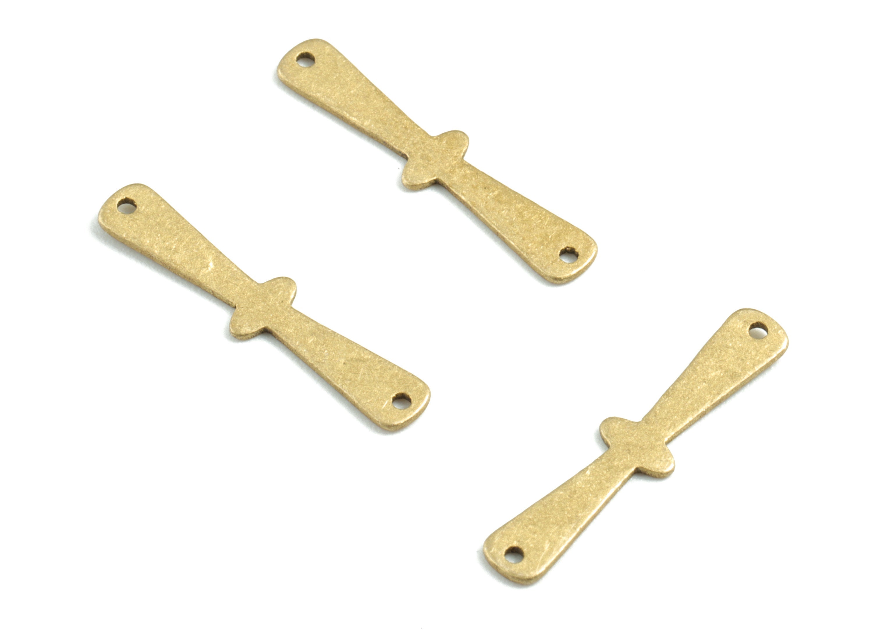 Brass Stick Earring Connector - Raw Brass Stick Charms and Pendant - 2 Holes - Jewelry Supplies - 20.02x4.48x0.6mm - PPM3170 - DOMEDBAZAAR