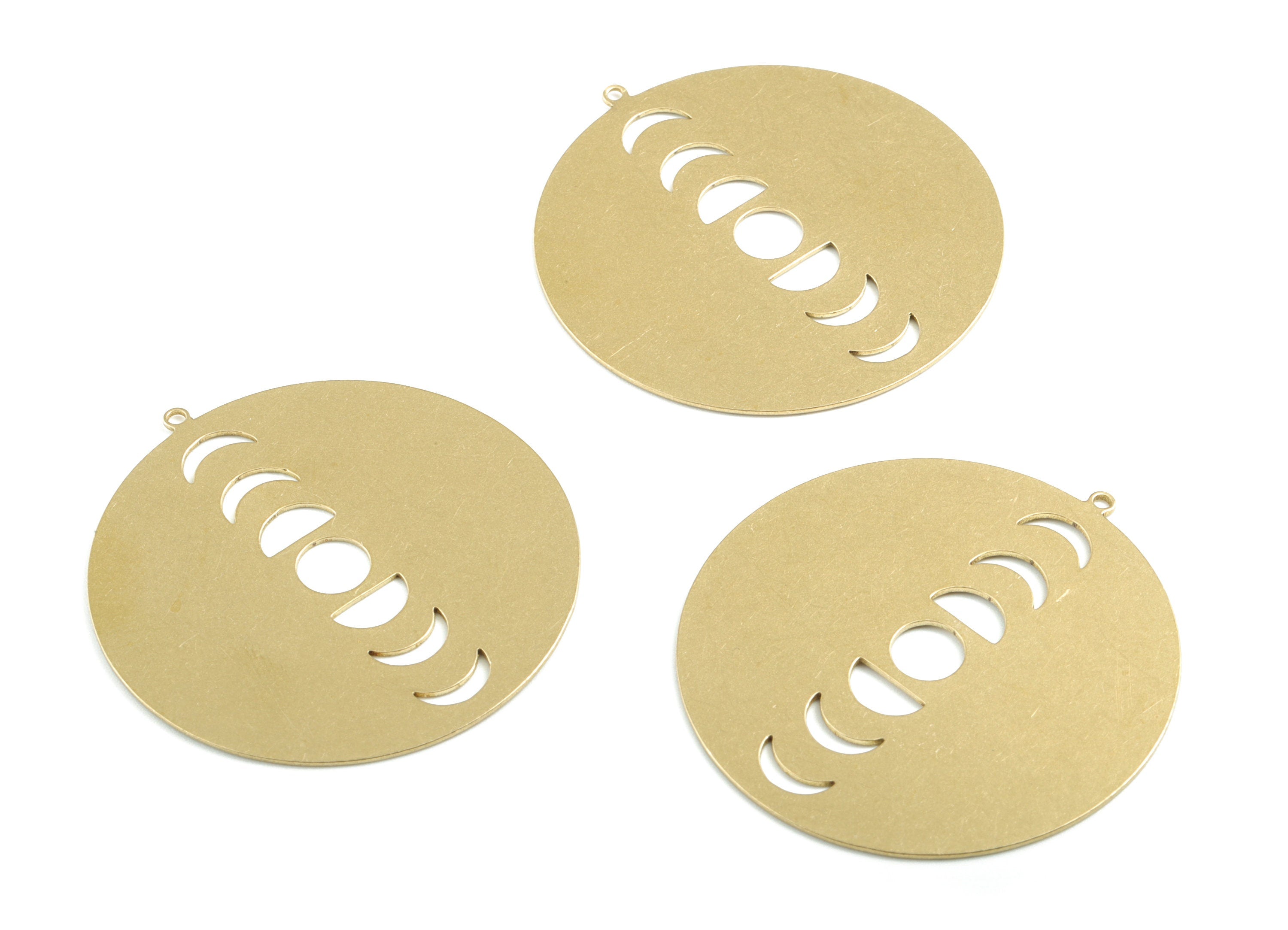 Personalized stamping blank - Brass Phases Of Moon Earring Charms - Raw Brass Phases Of Moon Pendant - 42.05x39.96x0.67mm - PPM3193 - DOMEDBAZAAR