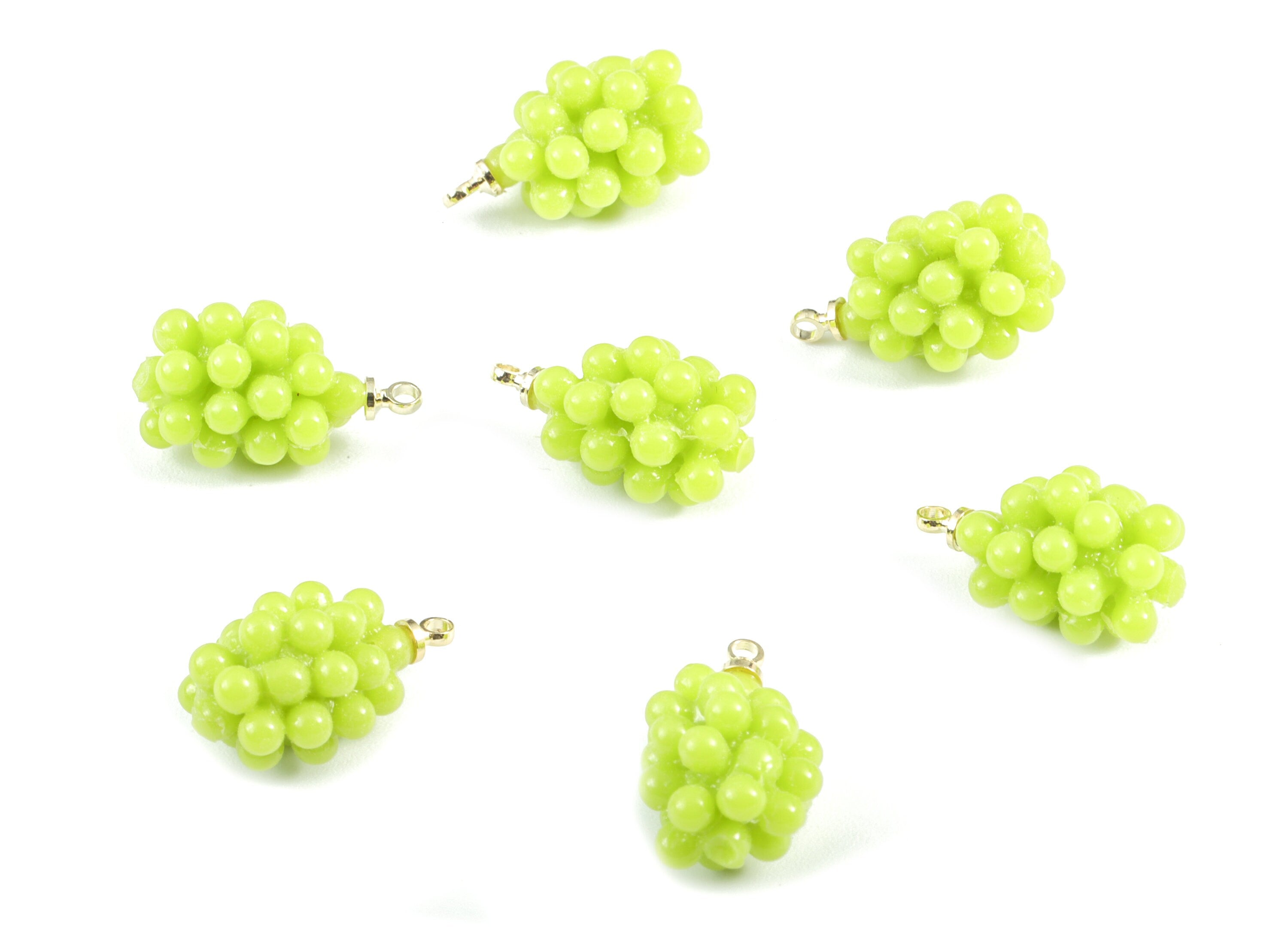 Acrylic Grape Earring Charms - Acrylic Grape Pendant - Earring Findings - Jewelry Supplies - 17.92x10.44x9.61mm - AC2001C - DOMEDBAZAAR