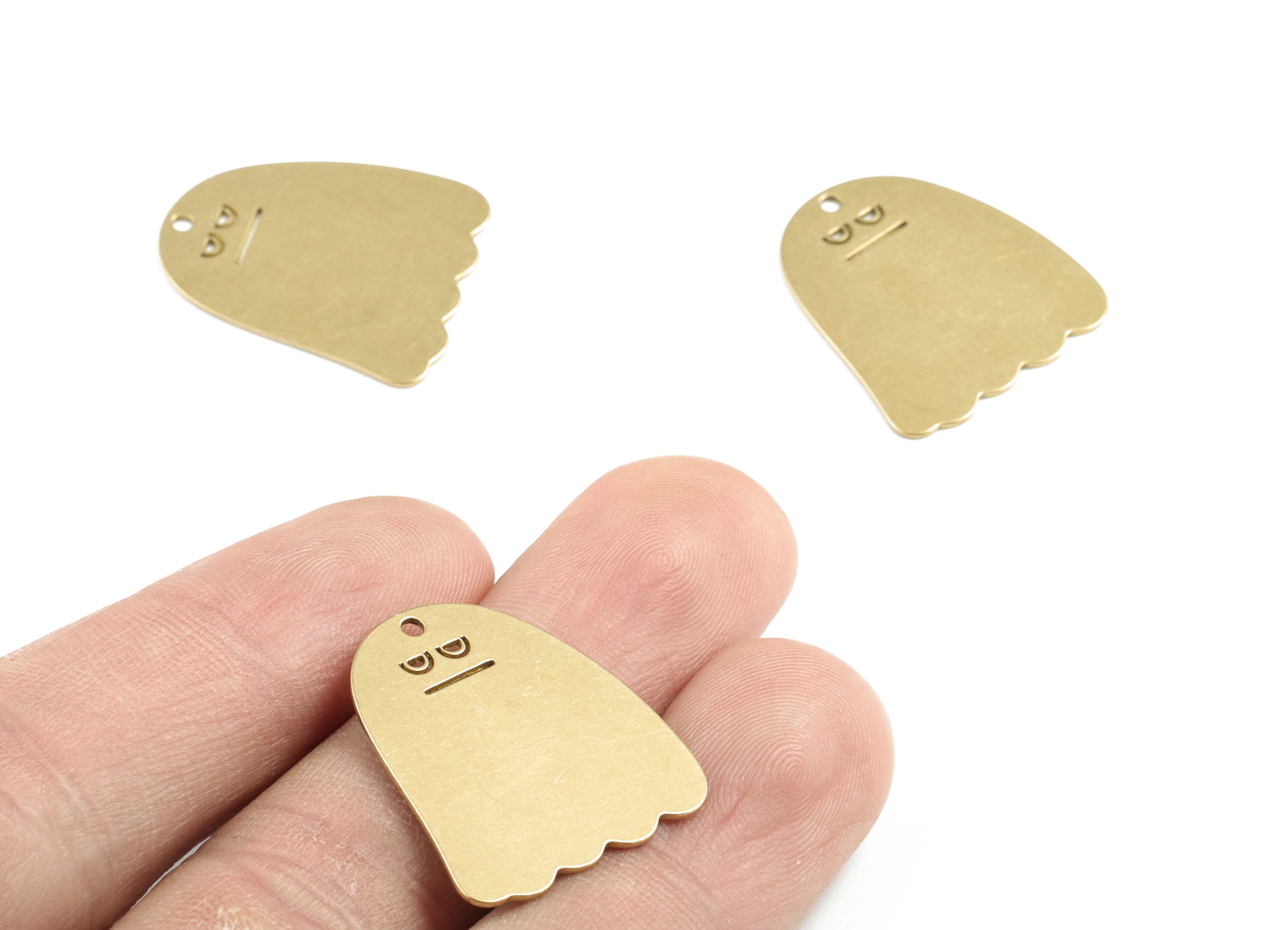 Personalized stamping blank - Brass Ghost Earring Charms - Raw Brass Ghost Pendant - Earrings Finding  - 25x201x0.62mm - PPM3162 - DOMEDBAZAAR