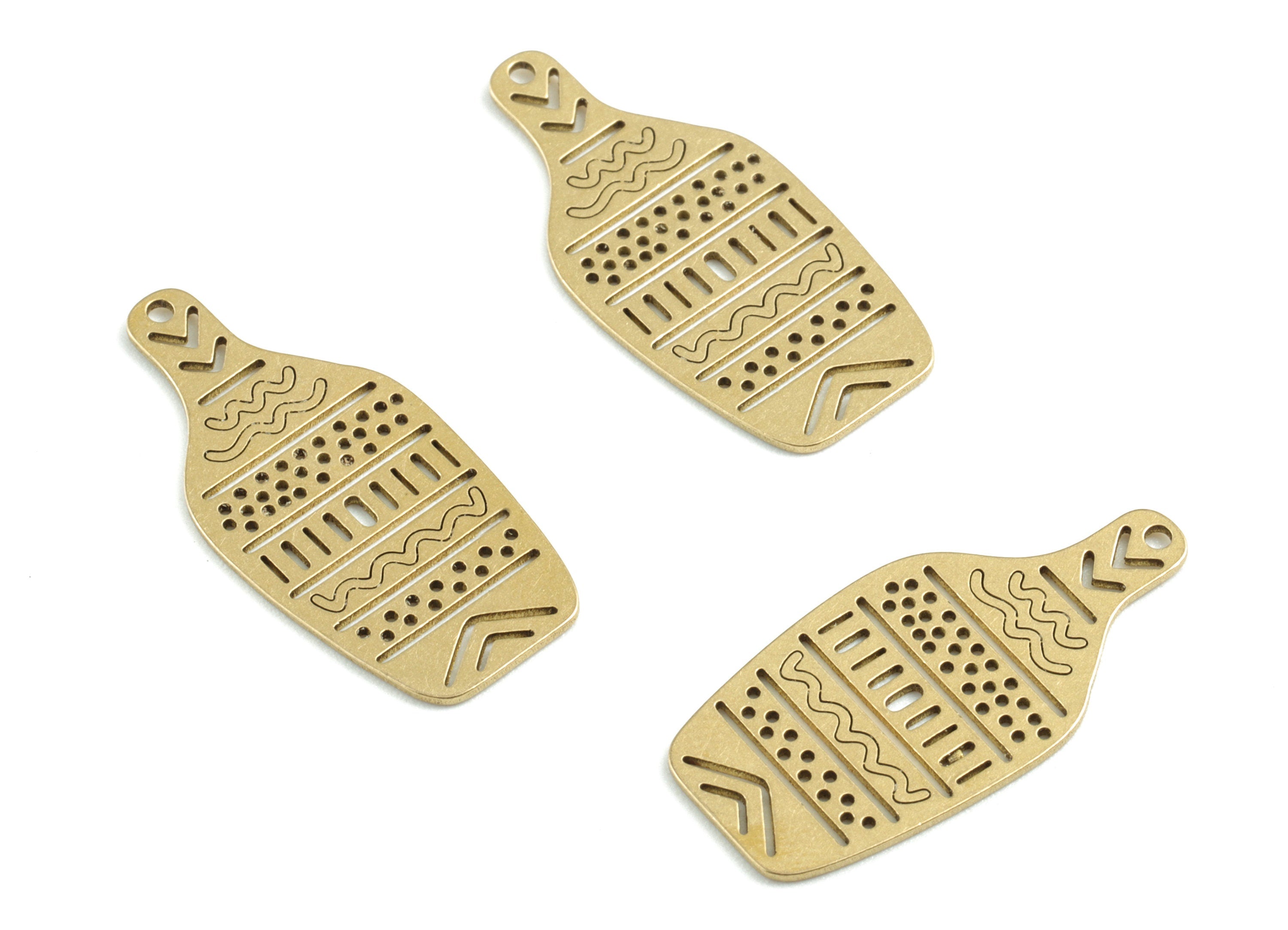 Brass Bottle Earring Charms - Raw Brass Pitcher Pendant - Earrings Finding - Jewelry Supplies - 24.99x11.9x0.6mm - PPM3194 - DOMEDBAZAAR