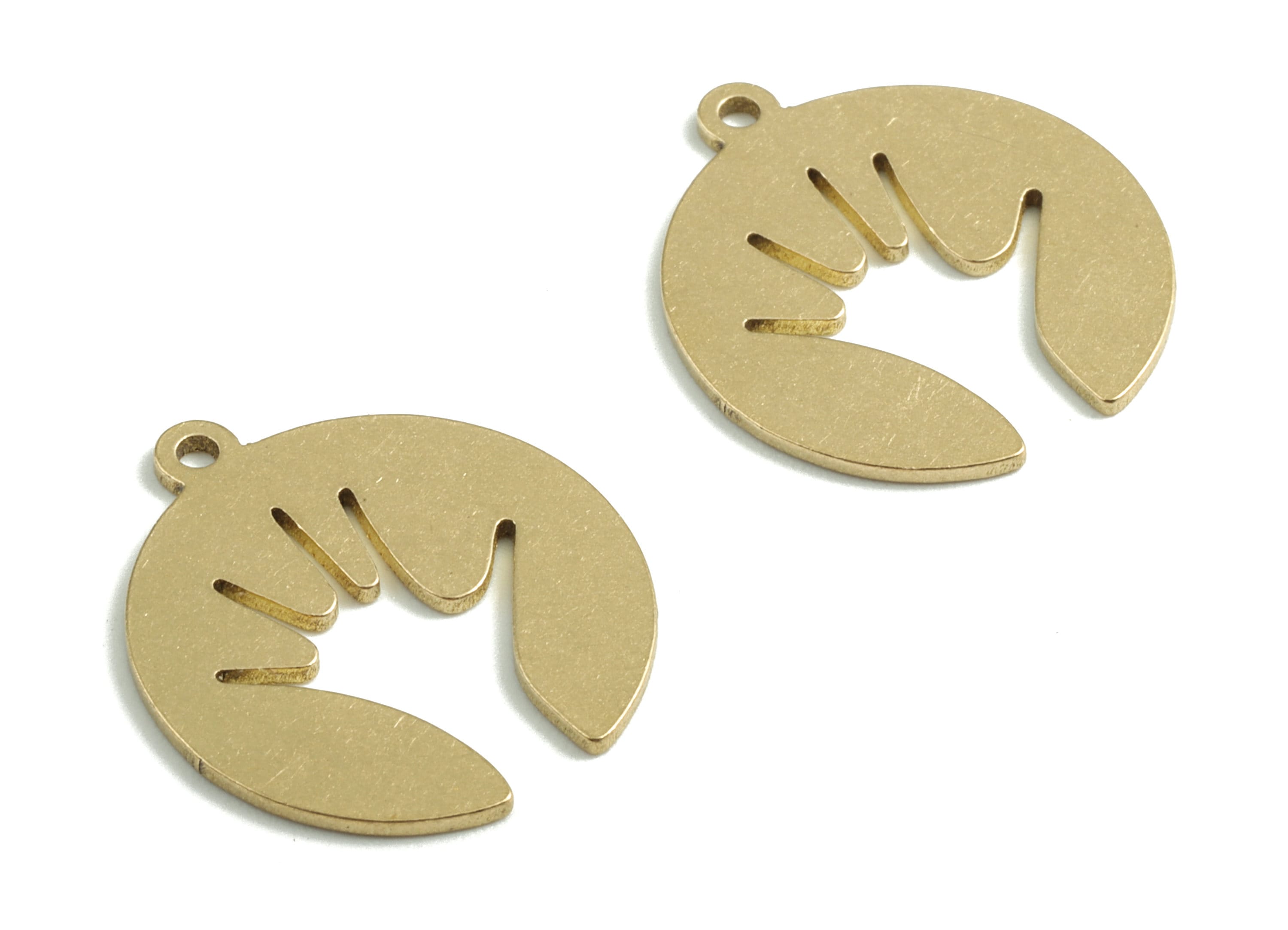 Brass Hand Earring Charms - Raw Brass Hand Pendant - Earrings Finding - Jewelry Supplies - 19.94x17.95x0.81mm - PPM2829 - DOMEDBAZAAR