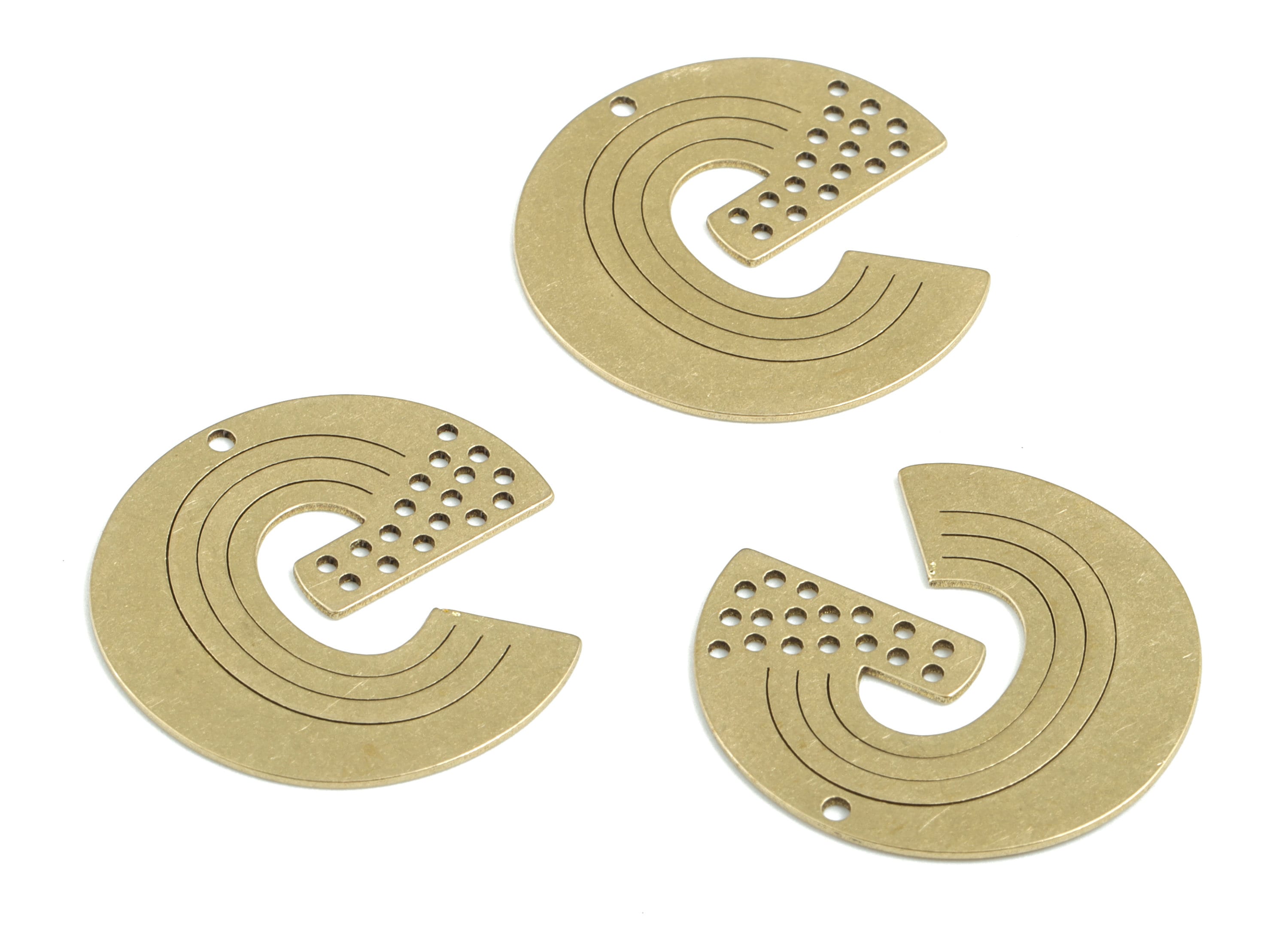 Brass Letter G Earring Charms - Raw Brass Letter G Pendant - Earrings Finding - Jewelry Supplies - 24.93x23.97x0.59mm - PPM3207 - DOMEDBAZAAR