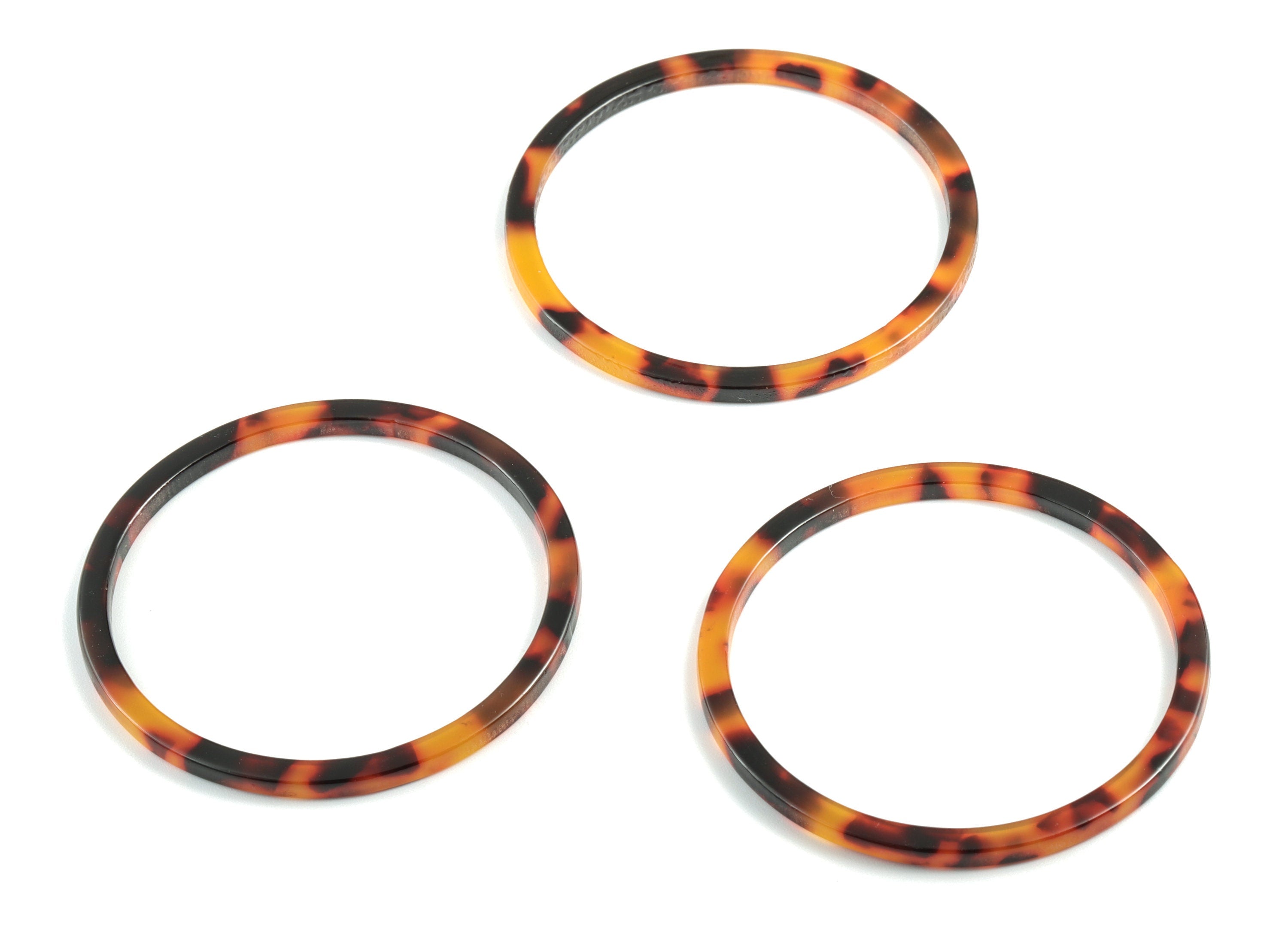 Acetate Hoop Earring Charms - Tortoise Shell Earrings - Circle Pendant - Jewelry Supplies - Color Code: A04 - 50.12x50.12x2.59mm- AC1166-A04 - DOMEDBAZAAR