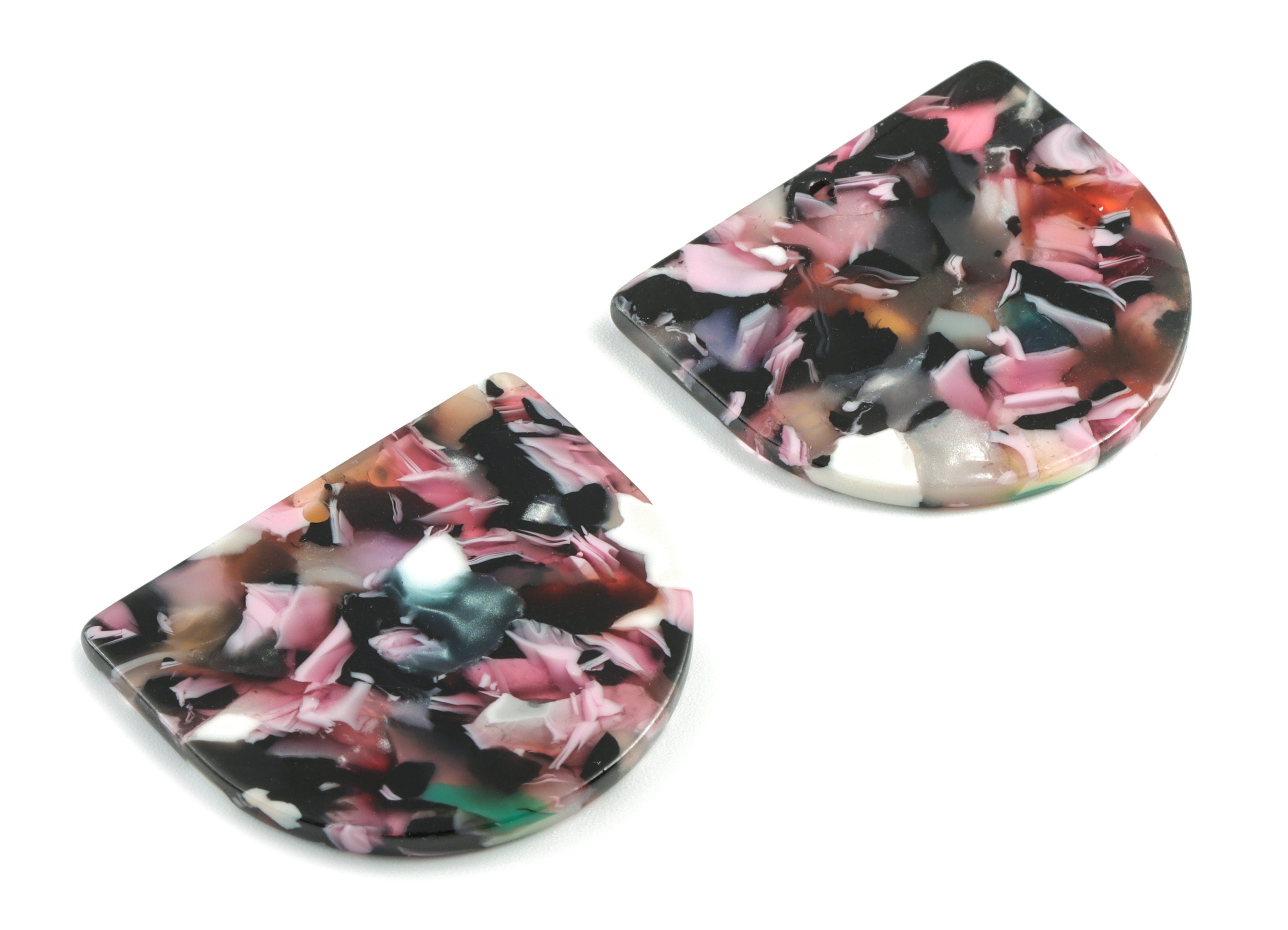 Acetate D Charms - D Earrings and Pendant - Earring Findings - Jewelry Supplies - Color Code:A492 - 33.19x29.05x2.69mm - AC1094-A492 - DOMEDBAZAAR
