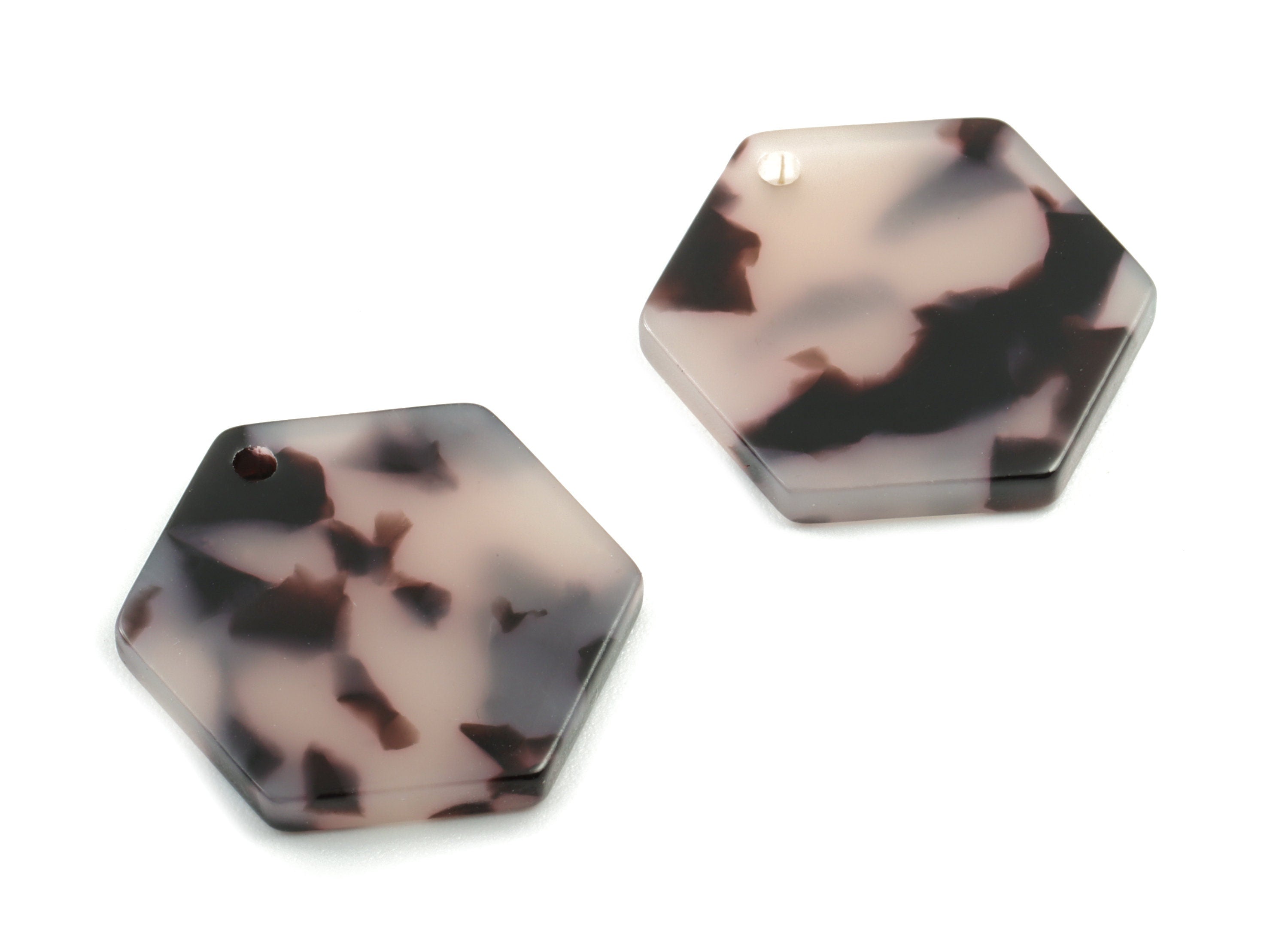 Acetate Hexagon Earring Charm - Hexagon Pendant - Blonde Tortoise Shell - Jewelry Supplies - Color Code:A06 - 20.46x18.2x2.47mm - AC1828-A06 - DOMEDBAZAAR