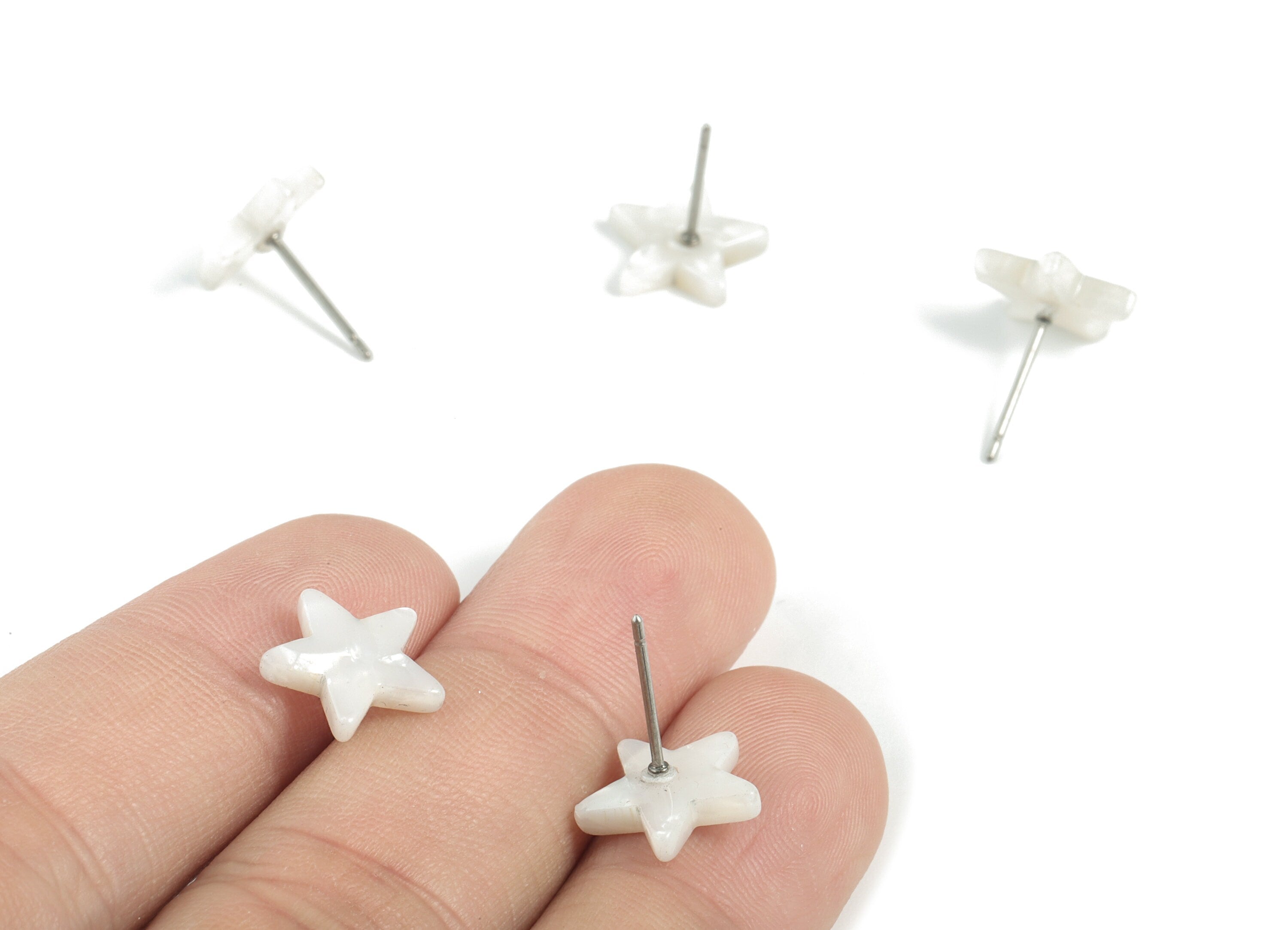 Acetate Star Earring Stud - Acetate Star Earring Post - No Hole - Earring Post - Color Code: A12 - 12.8x11.5x2.6mm - AC1138B-O - DOMEDBAZAAR