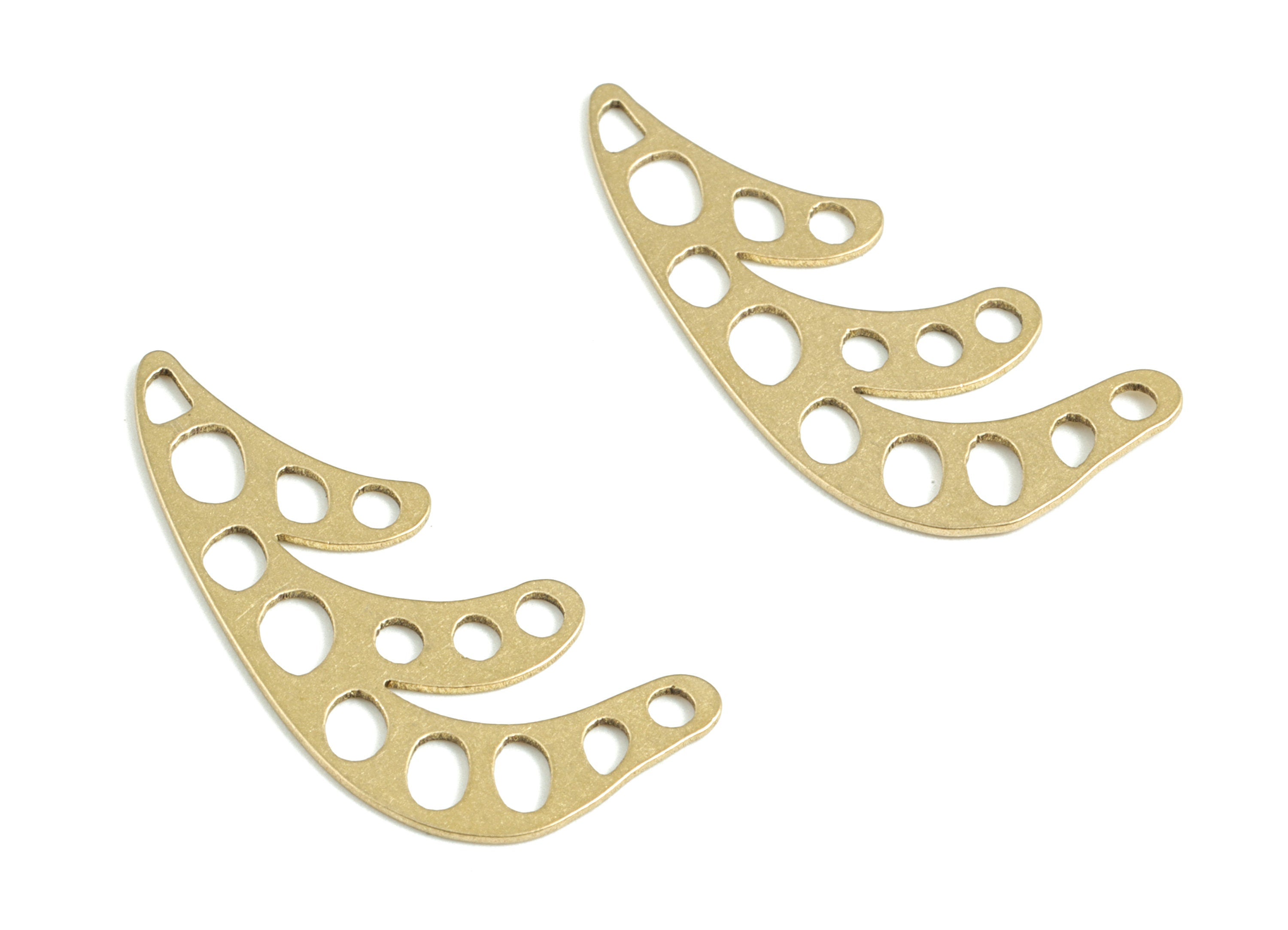 Brass Geometric Earring Charms - Raw Brass Circles Rounds Pendant - Earrings Finding - Jewelry Supplies - 30.2x14.14x0.58mm - PPM3151 - DOMEDBAZAAR