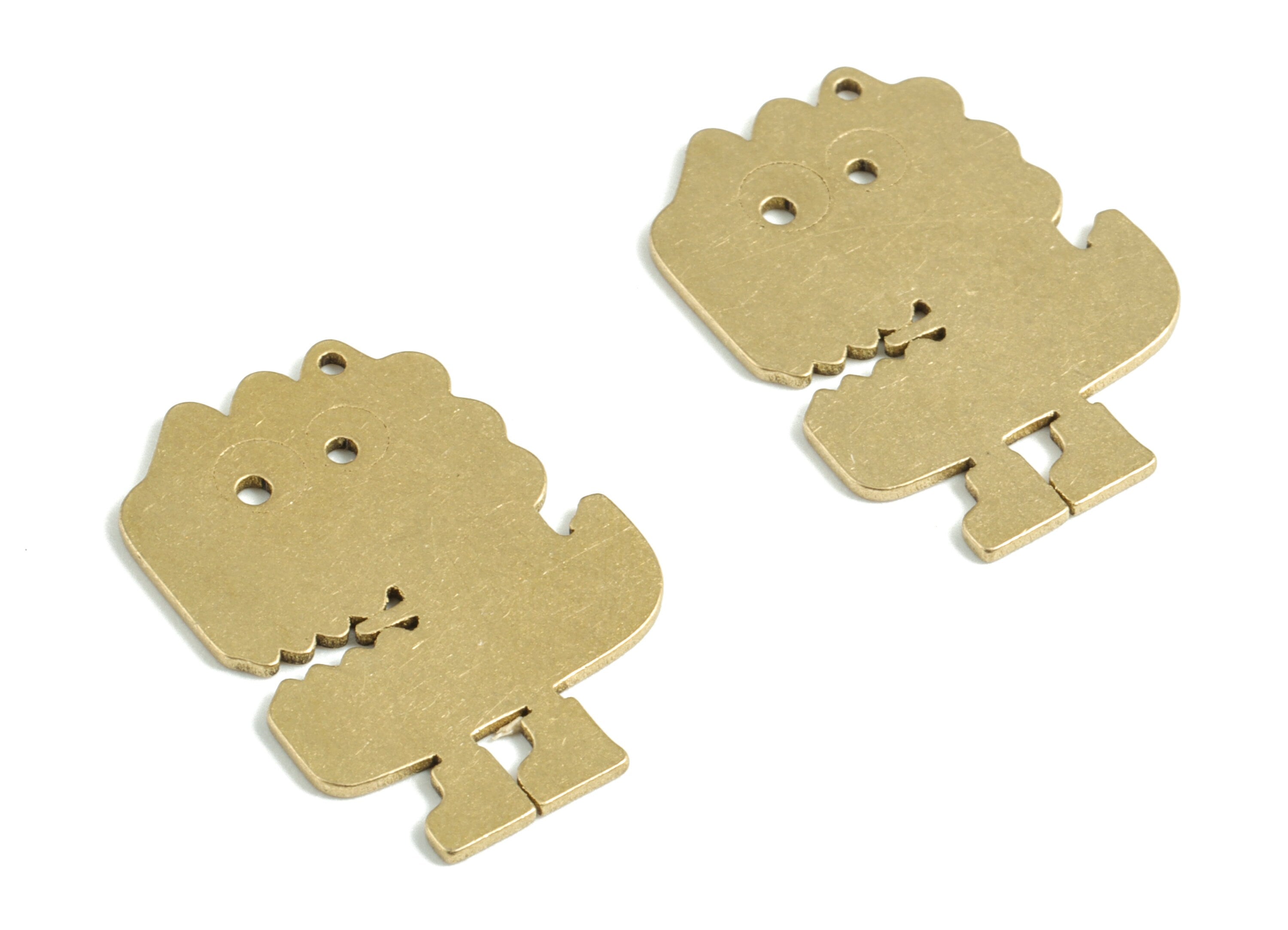 Brass Foam Man Earring Charms - Raw Brass Foam Men Pendant - Earrings Finding - Jewelry Supplies - 24.99x18.12x0.8mm - PPM3135 - DOMEDBAZAAR