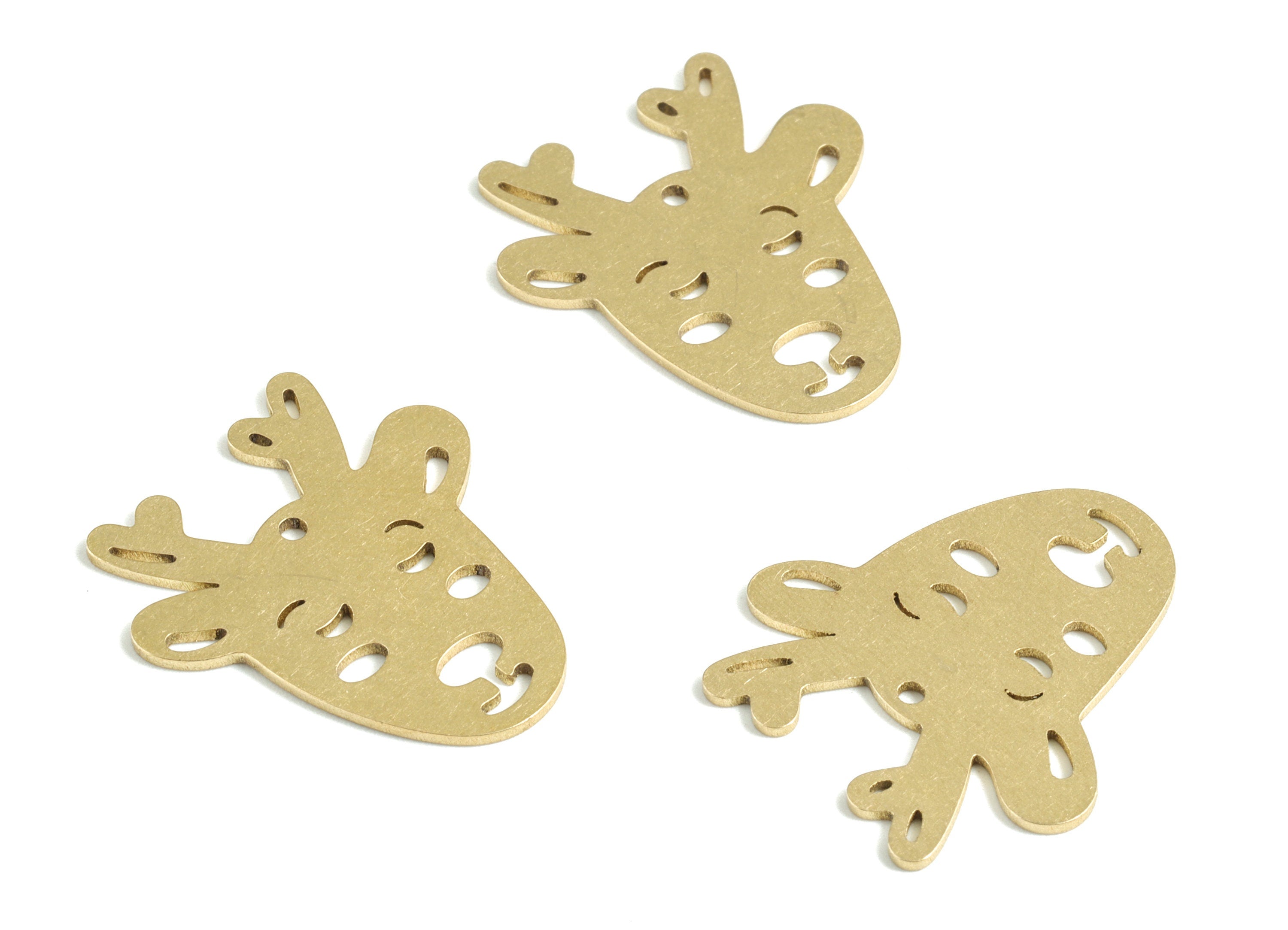 Brass Giraffe Earring Charms - Raw Brass Giraffe Pendant - Earrings Finding - Jewelry Supplies - 24.57x22.09x0.81mm - PPM3138 - DOMEDBAZAAR