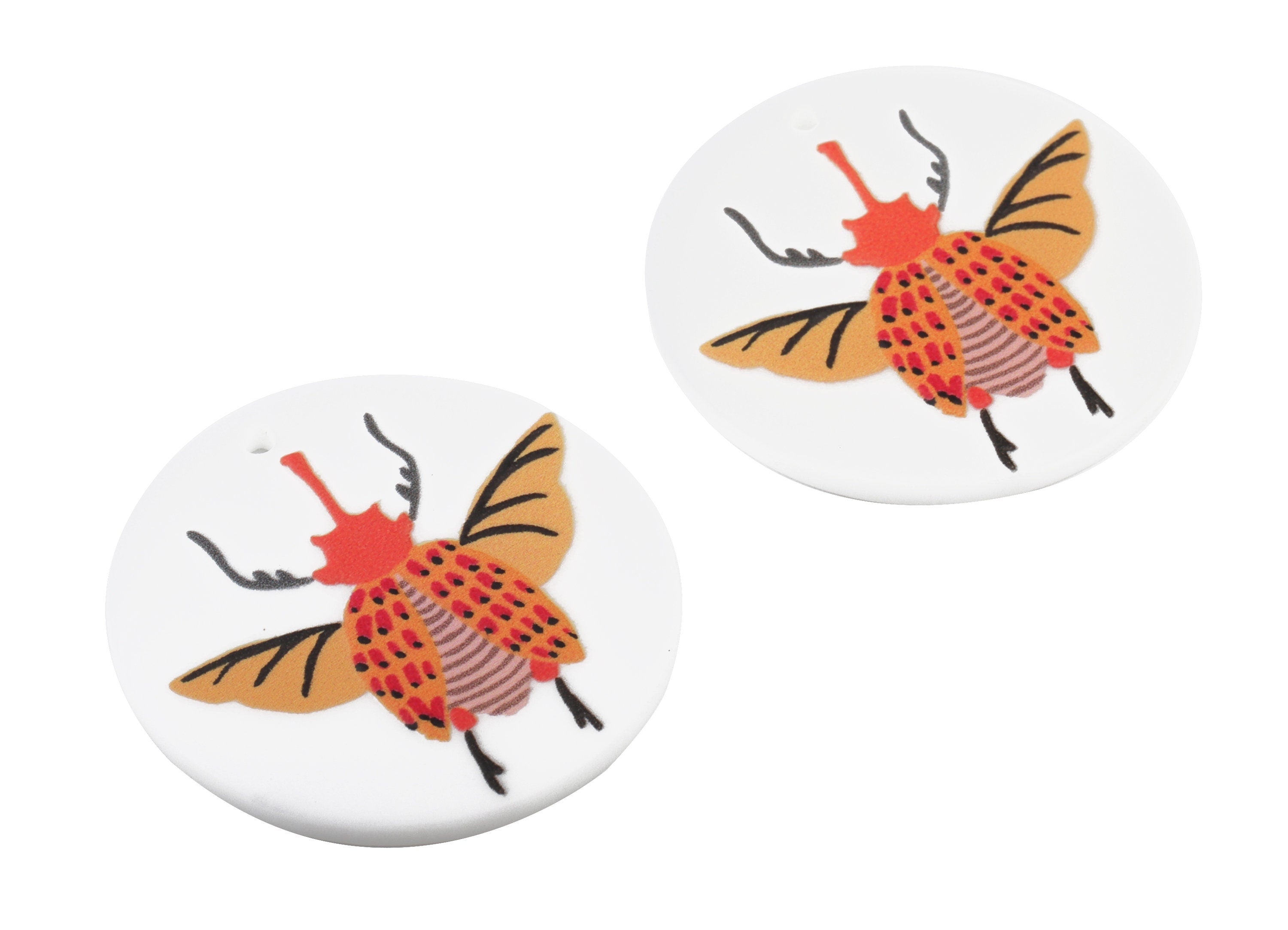Acrylic Fly Earring Charms - Acrylic Insect Pandant - Earring Findings - Jewelry Supplies - 34.82x34.82x2.5mm - AC2022A - DOMEDBAZAAR