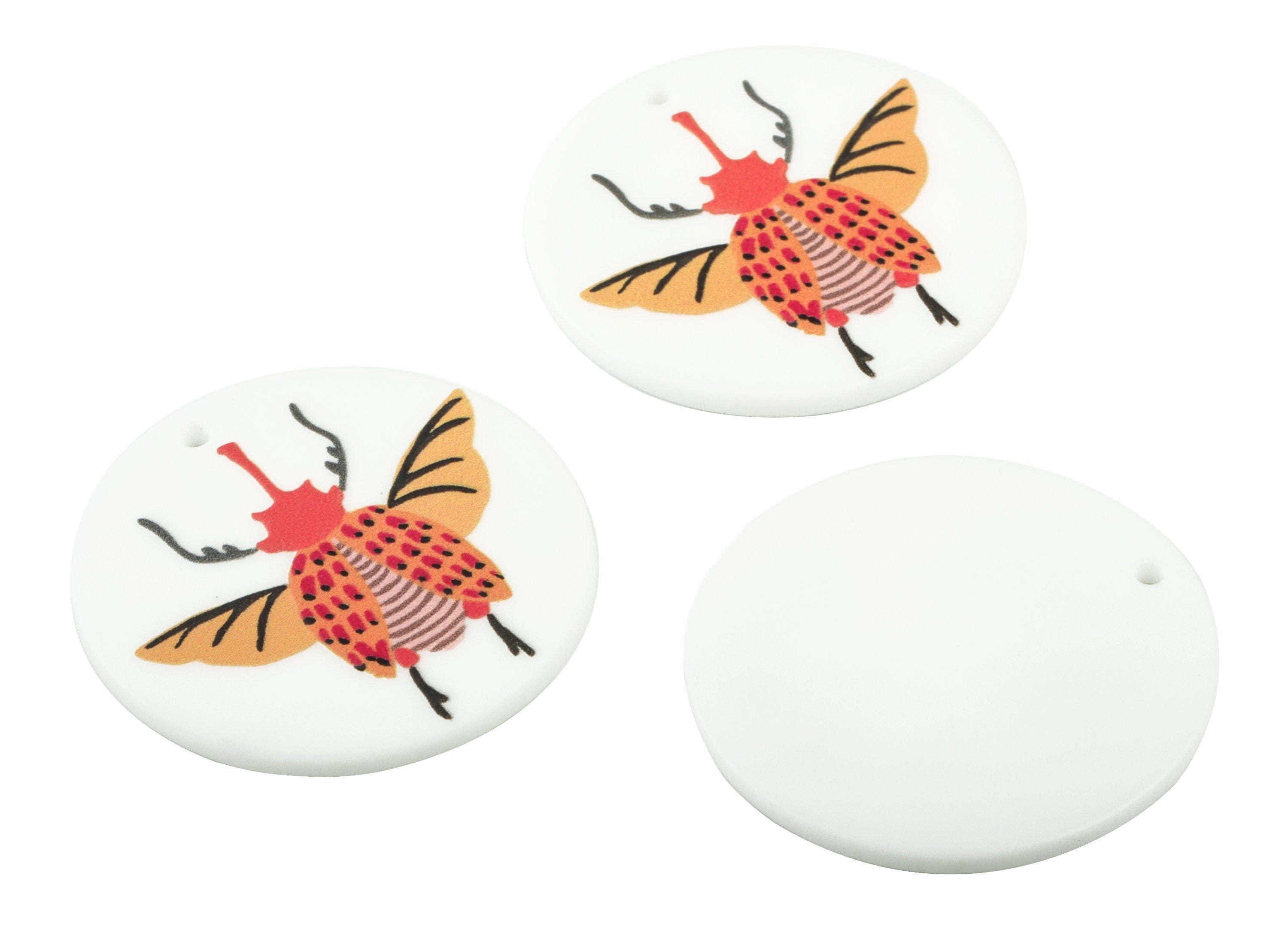 Acrylic Fly Earring Charms - Acrylic Insect Pandant - Earring Findings - Jewelry Supplies - 34.82x34.82x2.5mm - AC2022A - DOMEDBAZAAR