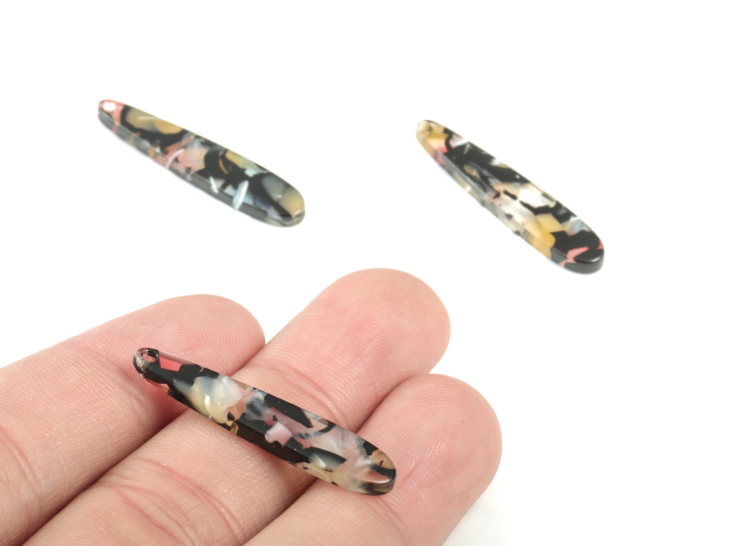 Acetate Stick Charms - Stick Earring and Pendant - Earring Findings - Jewelry Making - Color Code: A343 - 33.74x7.12x2.55mm - AC1644-A343 - DOMEDBAZAAR