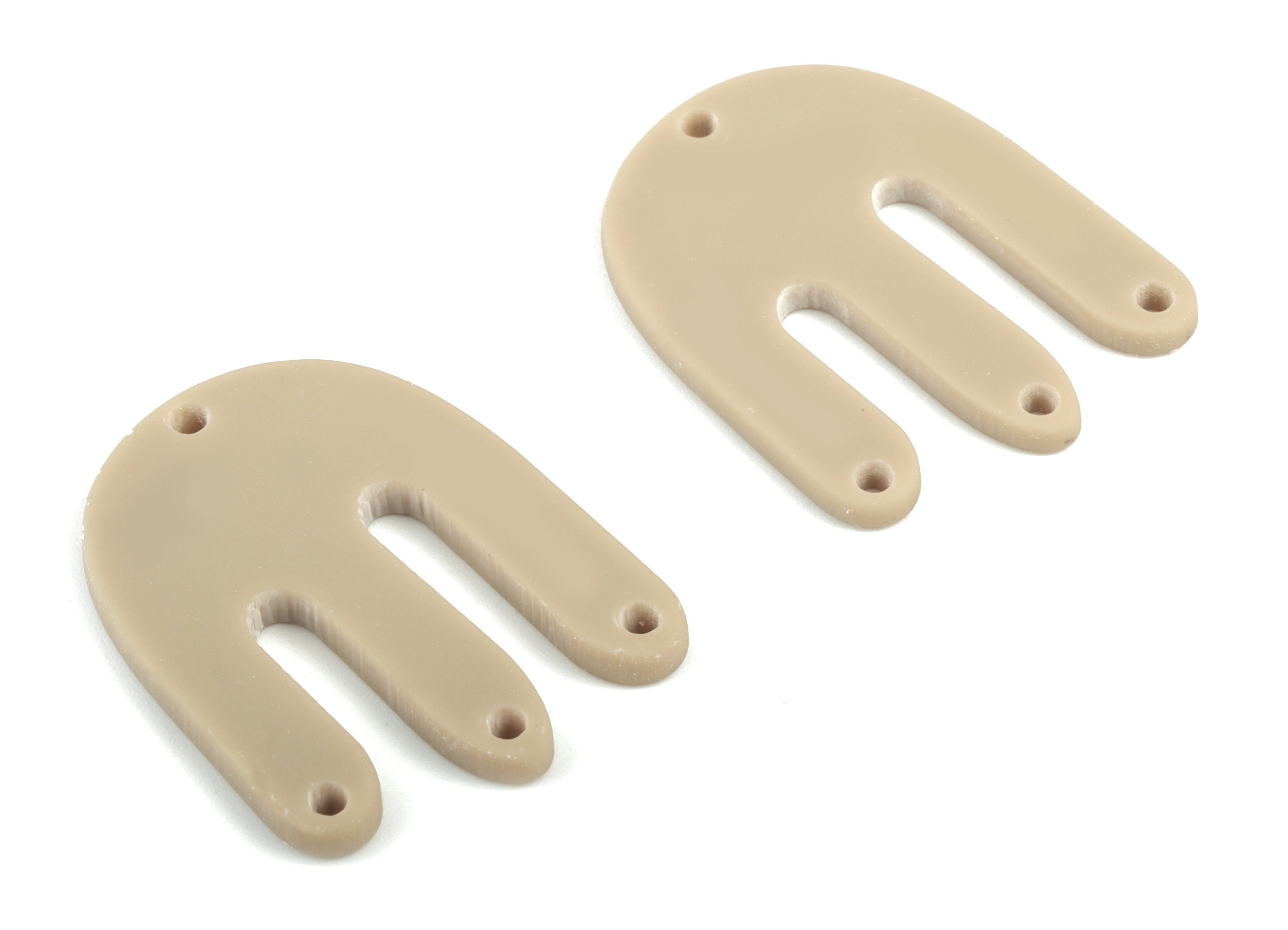 Acrylic D Earring Connector - Brown M Earring Charms - 4 Holes - Jewelry Supplies - Color Code:A498 - 29.8x22.93x1.95mm - AC2032-A498 - DOMEDBAZAAR