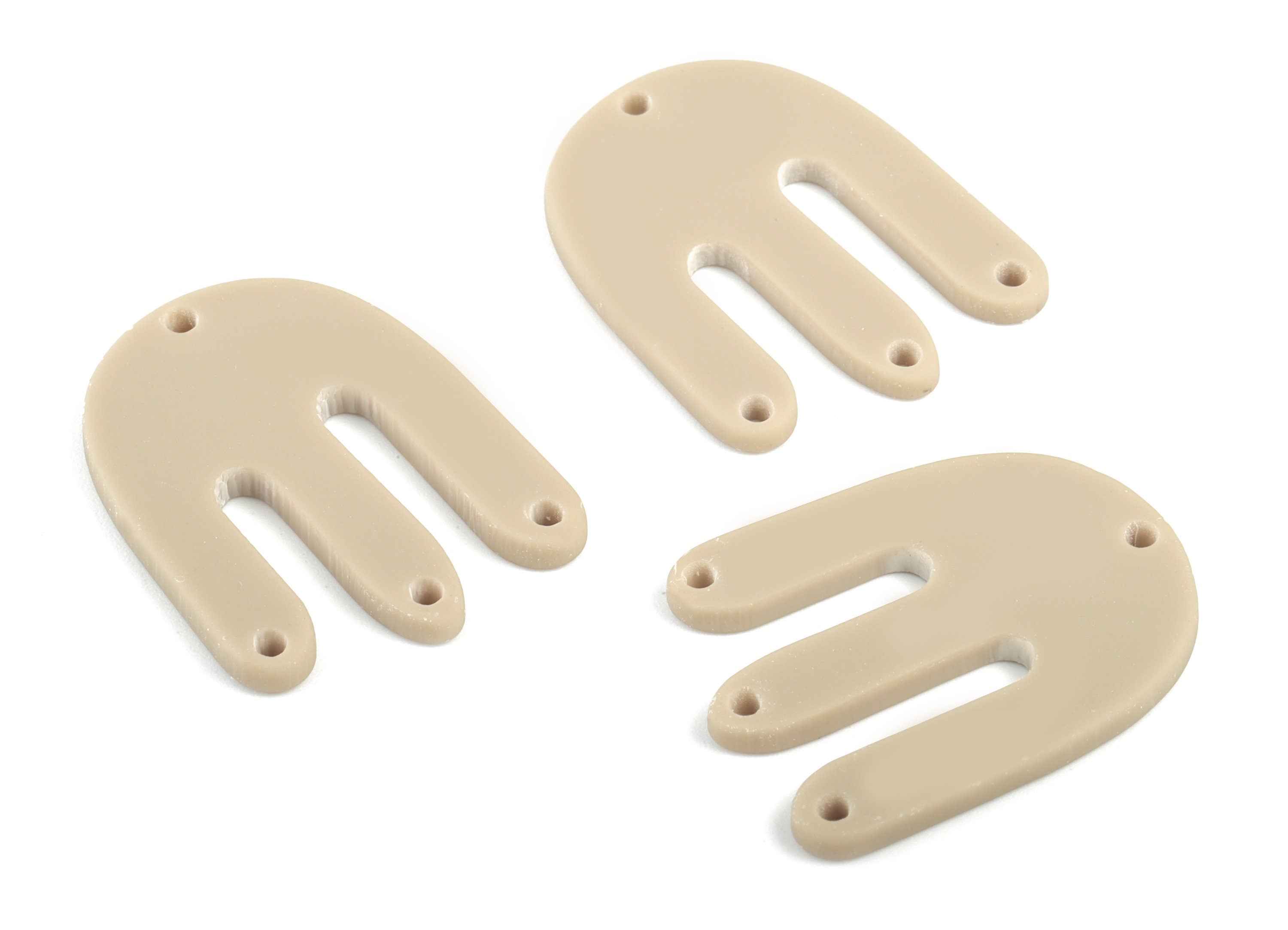 Acrylic D Earring Connector - Brown M Earring Charms - 4 Holes - Jewelry Supplies - Color Code:A498 - 29.8x22.93x1.95mm - AC2032-A498 - DOMEDBAZAAR