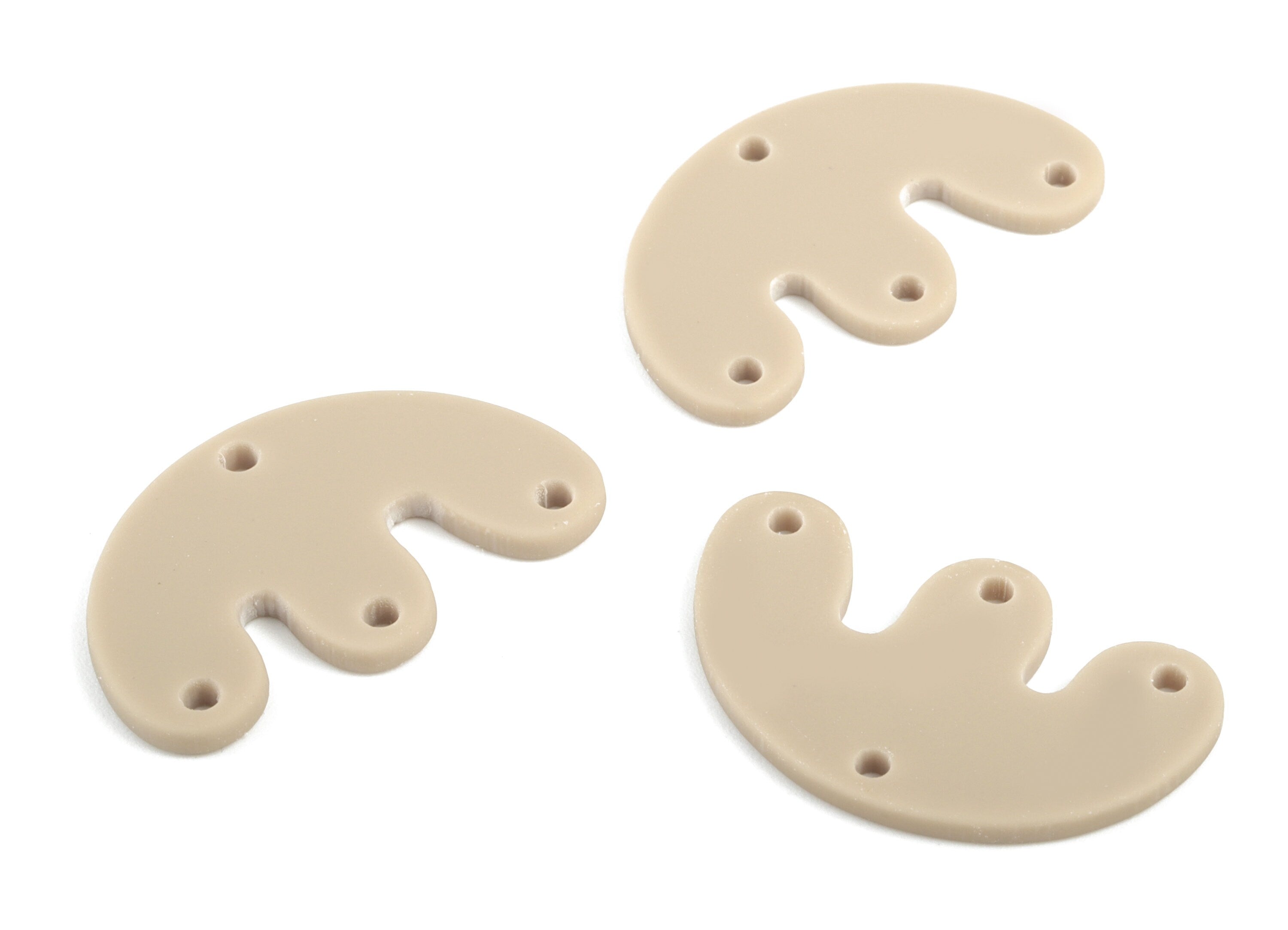 Acrylic D Earring Connector - Brown M Earring Charms - 4 Holes - Jewelry Supplies - Color Code:A498 - 29.66x18.22x2.11mm - AC2035-A498 - DOMEDBAZAAR