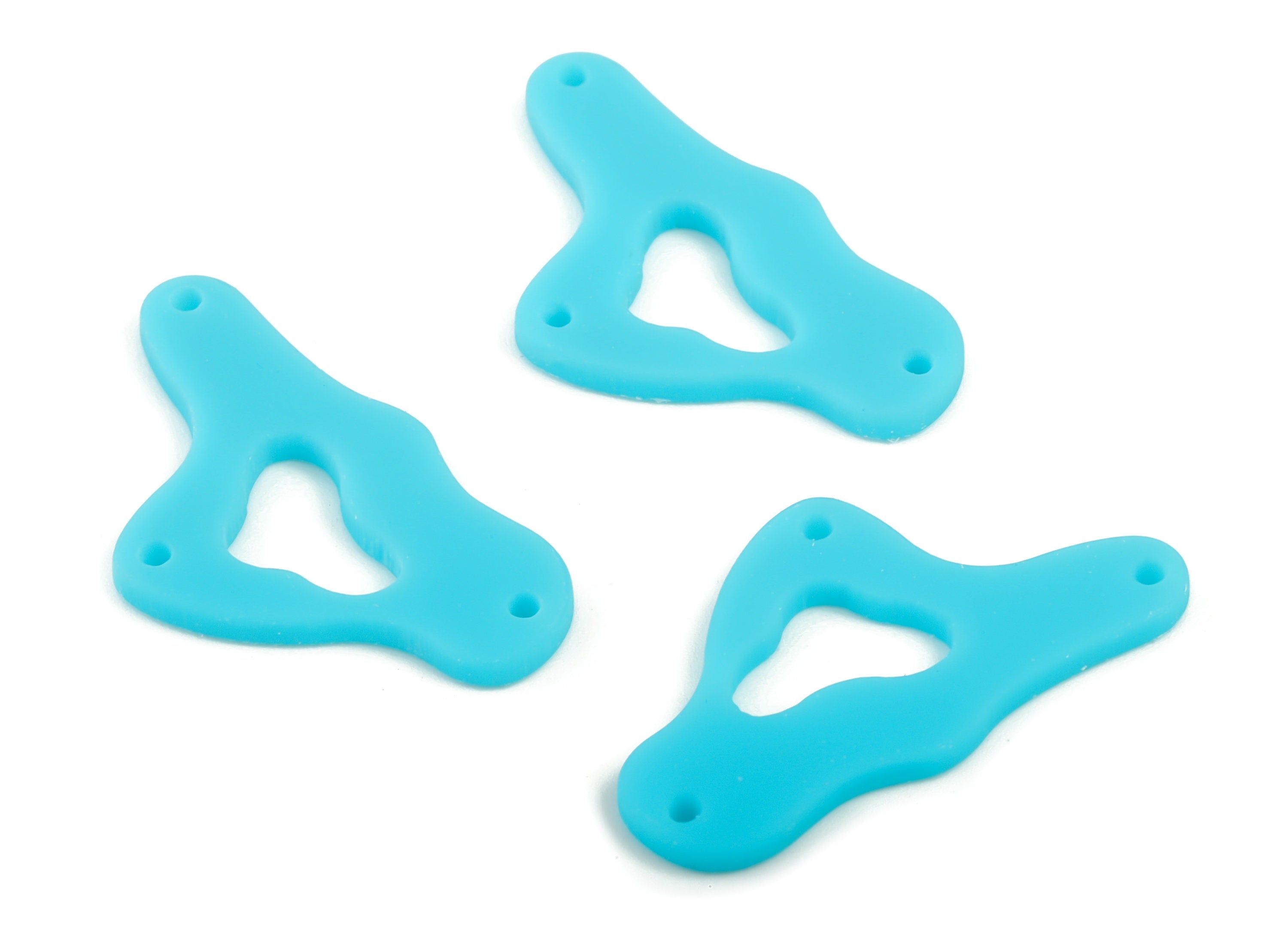 Acrylic Cloud Earring Connector - Blue Cloud Earring Charms - 3 Holes - Color Code:A497 - 33.15x18.19x2.11mm - AC2025-A497 - DOMEDBAZAAR