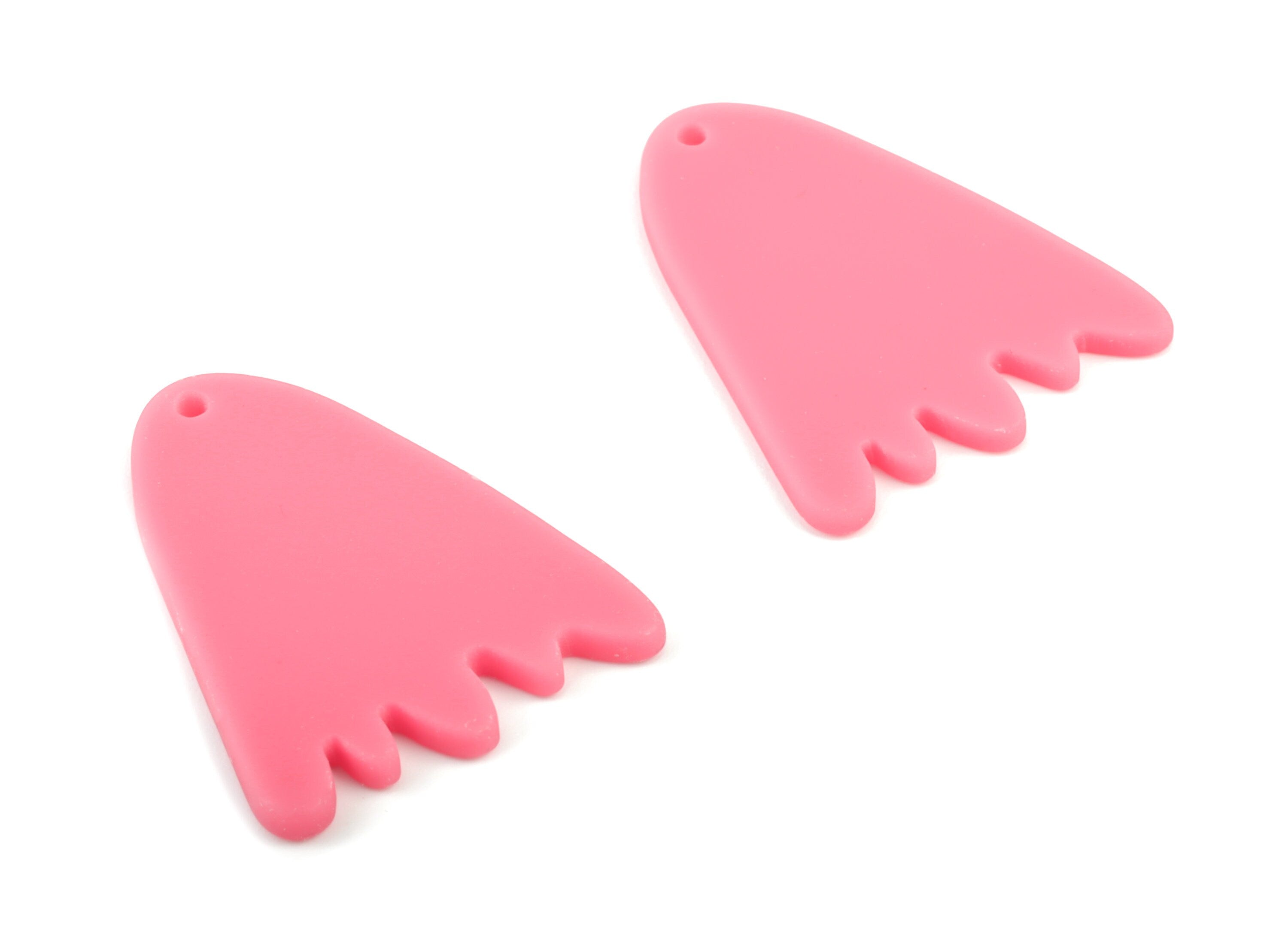 Acrylic Mountain Earring Charms - Pink Mountain Pendant - Jewelry Supplies - Color Code:A484 - 29.39x22.91x2.25mm - AC2026-A484 - DOMEDBAZAAR