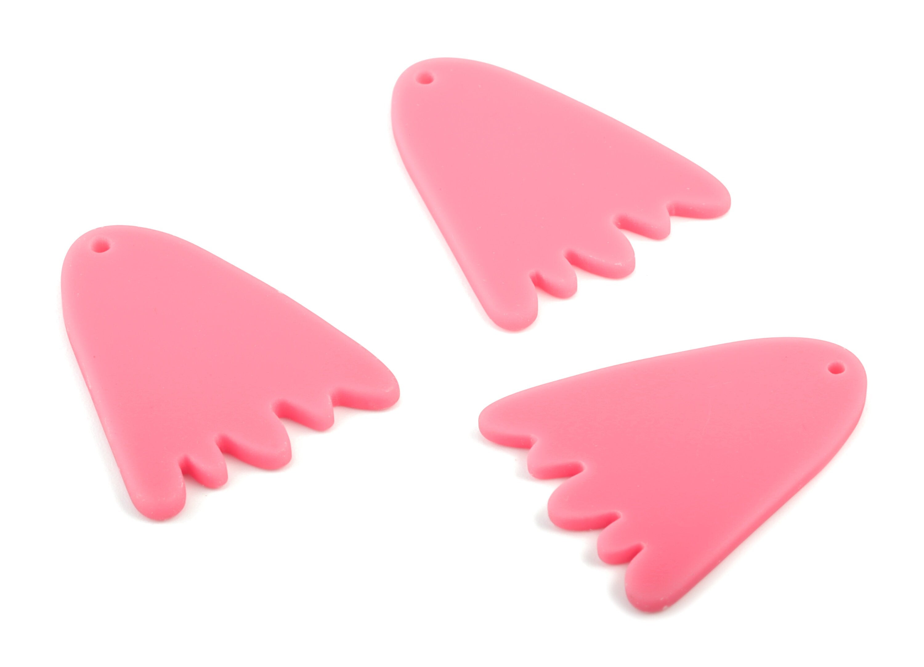 Acrylic Mountain Earring Charms - Pink Mountain Pendant - Jewelry Supplies - Color Code:A484 - 29.39x22.91x2.25mm - AC2026-A484 - DOMEDBAZAAR