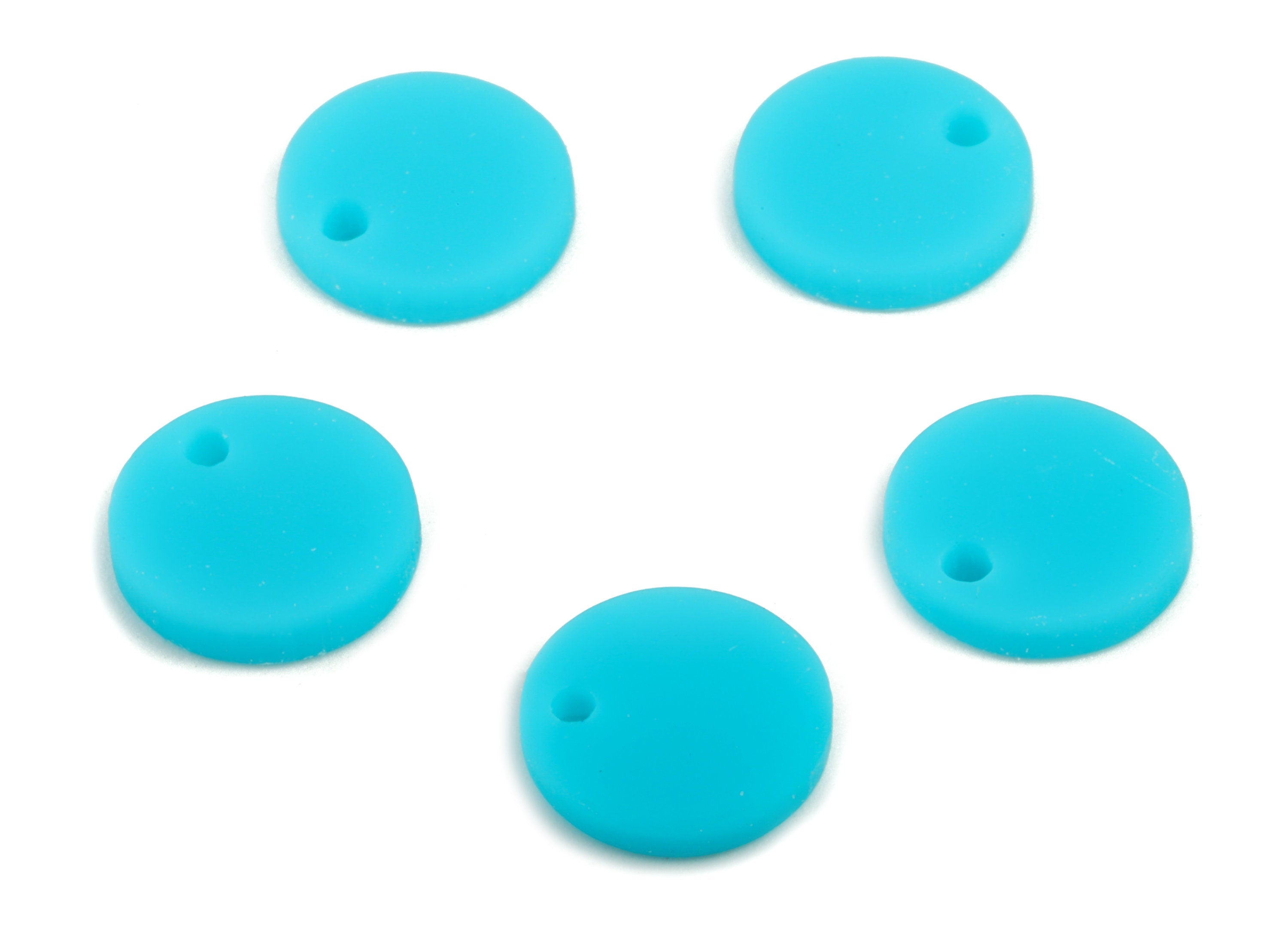Acrylic Mini Round Earring Charms - Blue Mini Circle Pendant - Jewelry Supplies - Color Code:A497 - 10.85x10.85x2.11mm - AC2031-A497 - DOMEDBAZAAR