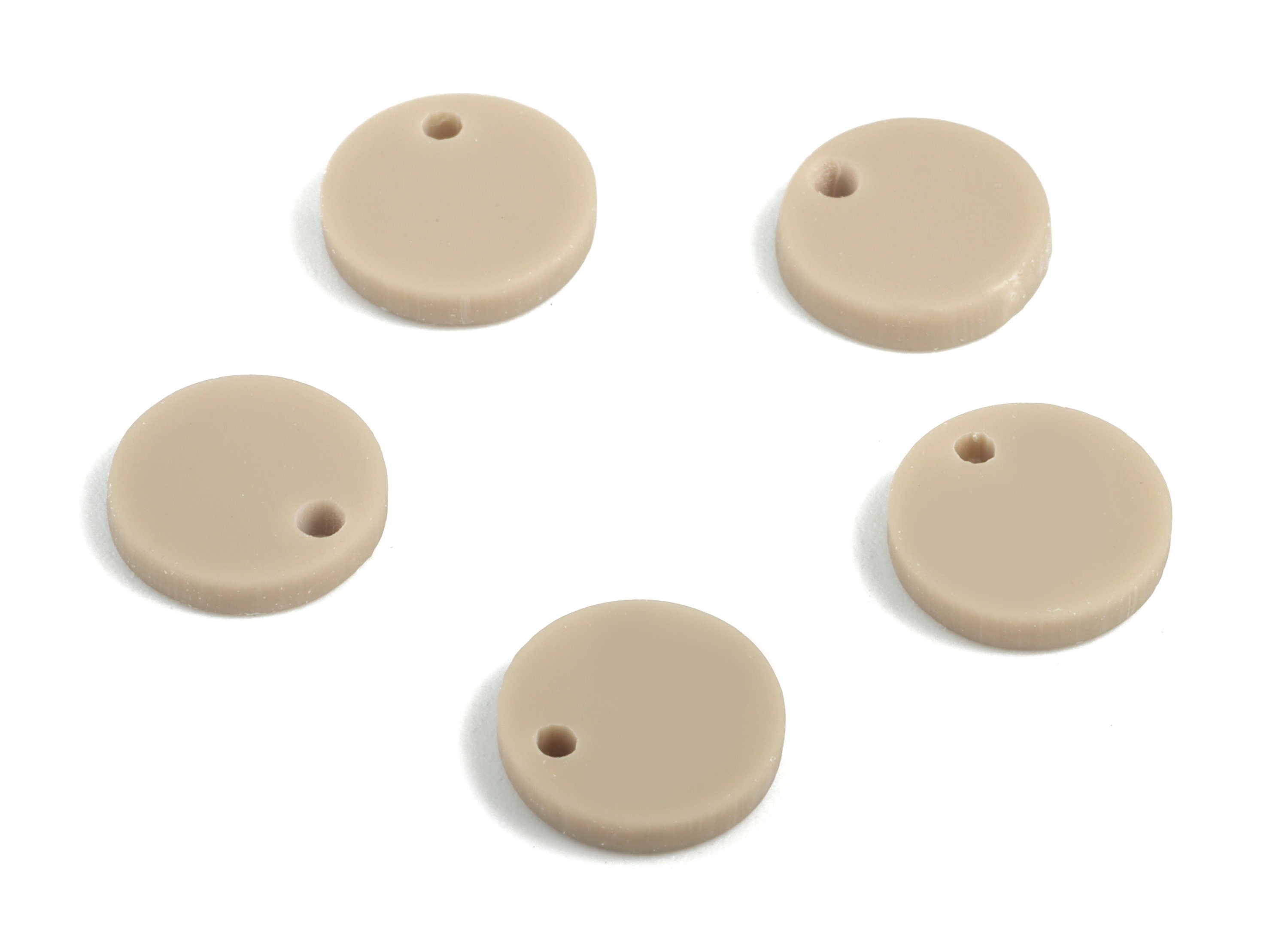 Acrylic Mini Round Earring Charms - Brown Mini Circle Pendant - Jewelry Supplies - Color Code:A498 - 10.85x10.85x2.11mm - AC2031-A498 - DOMEDBAZAAR