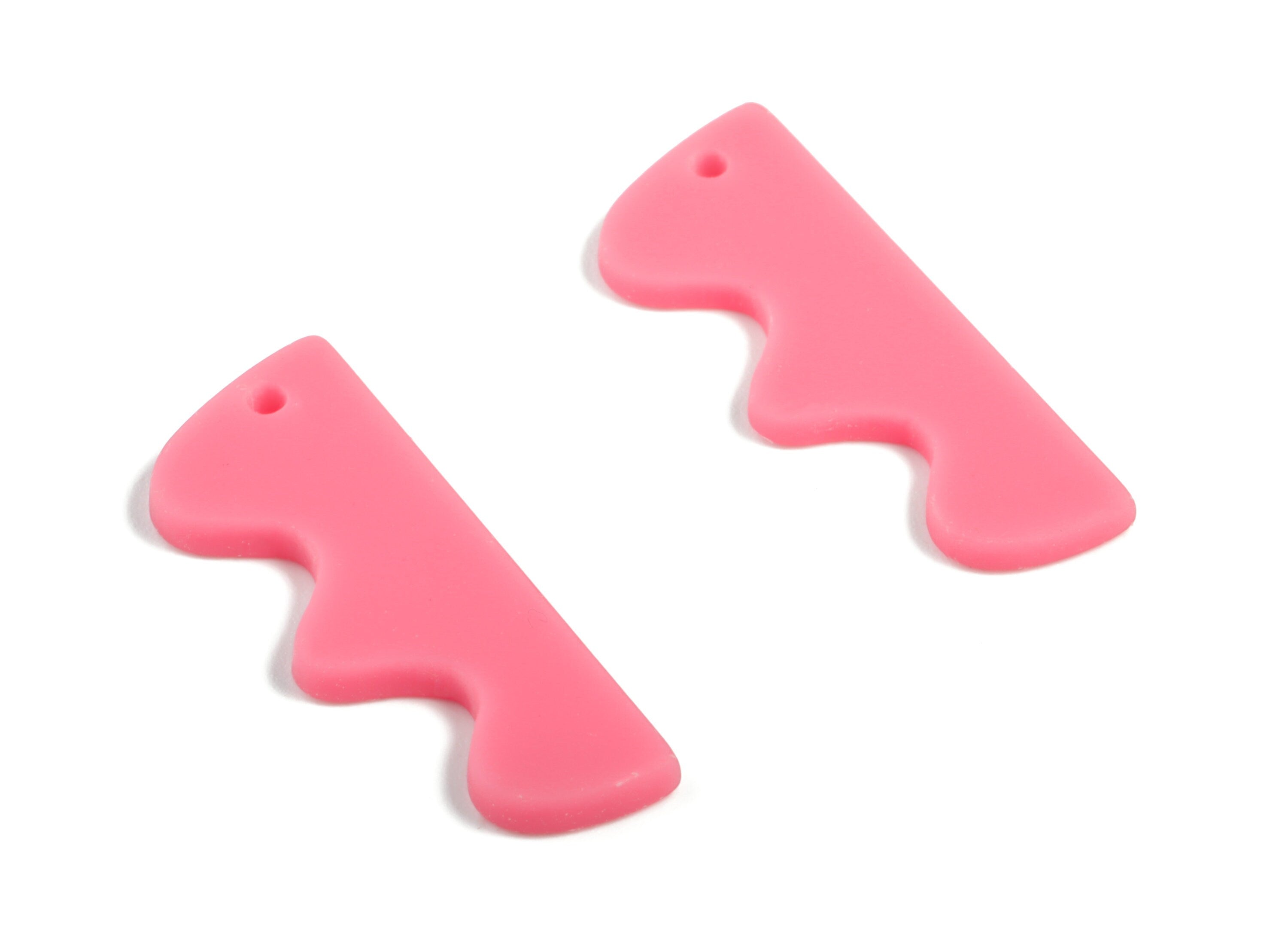 Acrylic Hills Earring Charms - PInk Hills Pendant - Earring Findings - Jewelry Supplies - Color Code:A484 - 30x11.47x2.28mm - AC2028-A484 - DOMEDBAZAAR