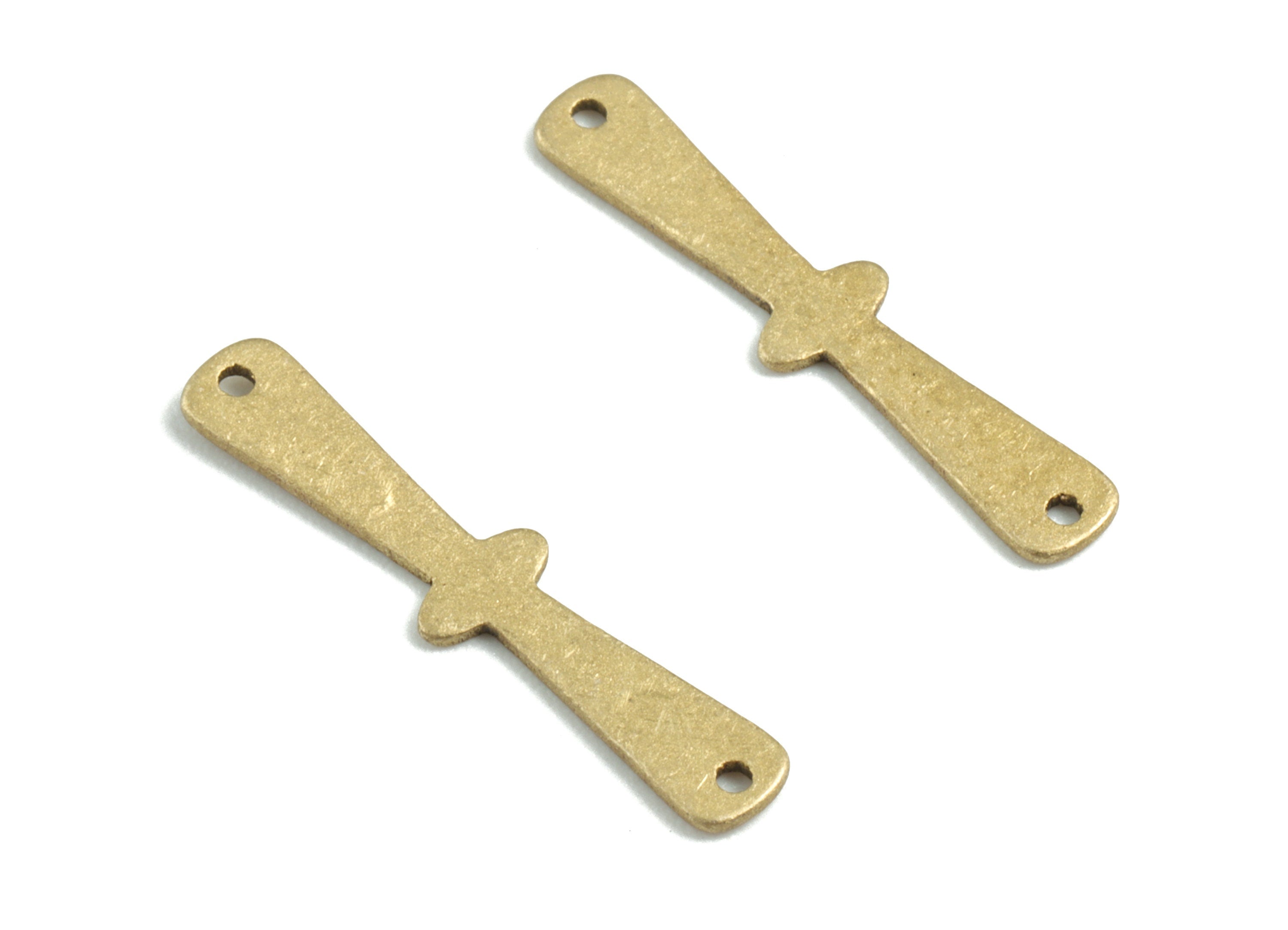 Brass Stick Earring Connector - Raw Brass Stick Charms and Pendant - 2 Holes - Jewelry Supplies - 20.02x4.48x0.6mm - PPM3170 - DOMEDBAZAAR