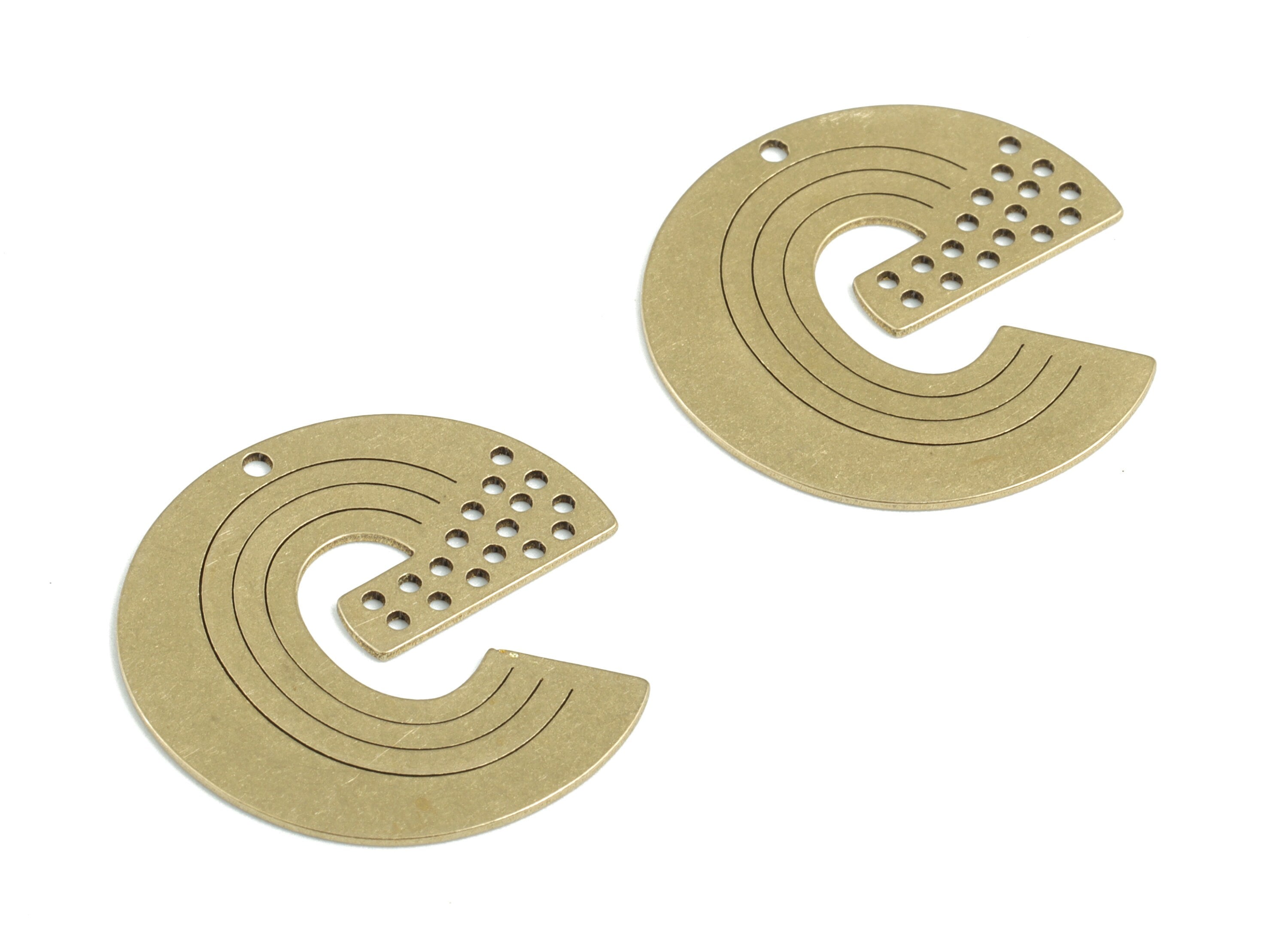 Brass Letter G Earring Charms - Raw Brass Letter G Pendant - Earrings Finding - Jewelry Supplies - 24.93x23.97x0.59mm - PPM3207 - DOMEDBAZAAR