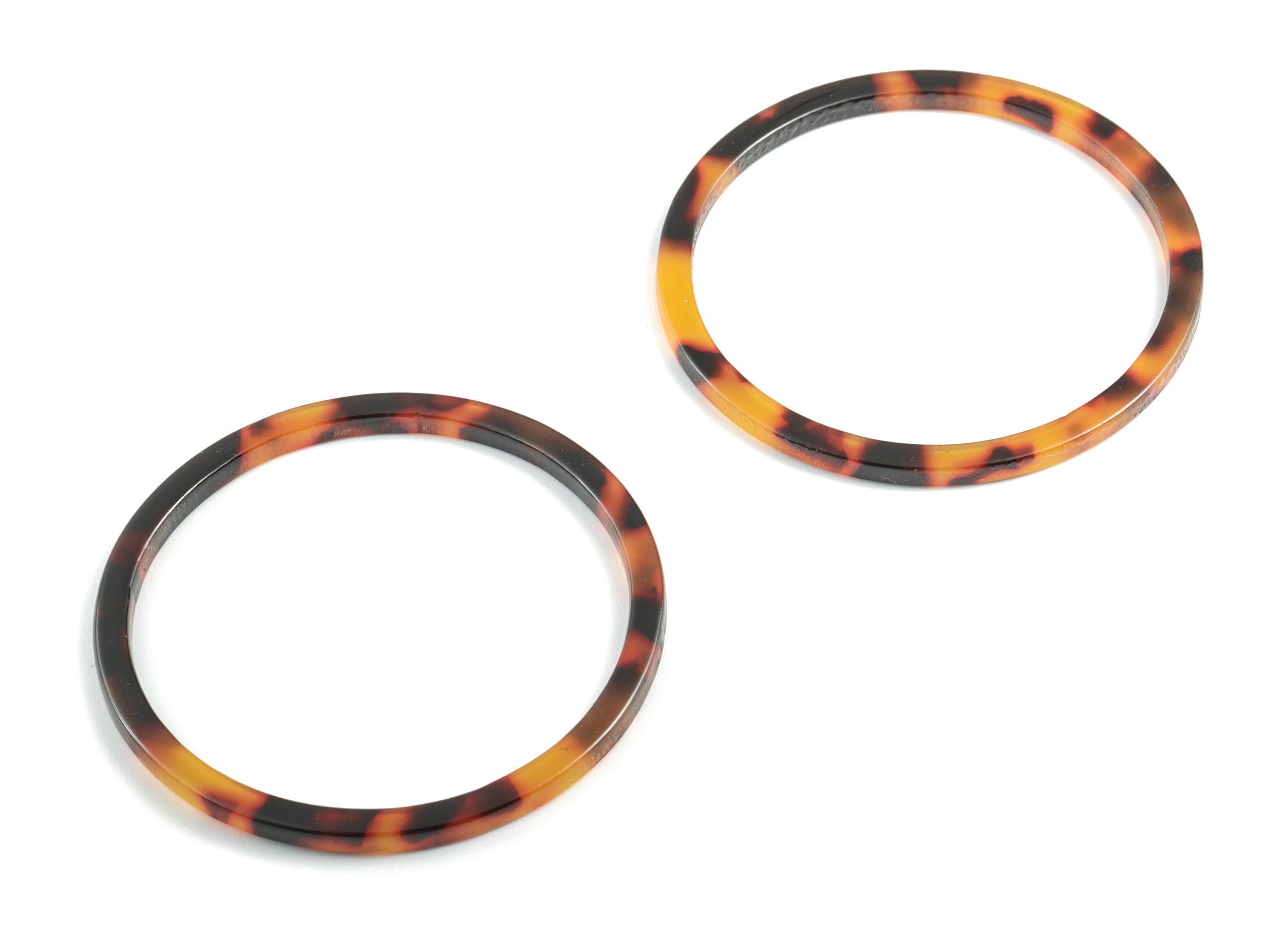 Acetate Hoop Earring Charms - Tortoise Shell Earrings - Circle Pendant - Jewelry Supplies - Color Code: A04 - 50.12x50.12x2.59mm- AC1166-A04 - DOMEDBAZAAR