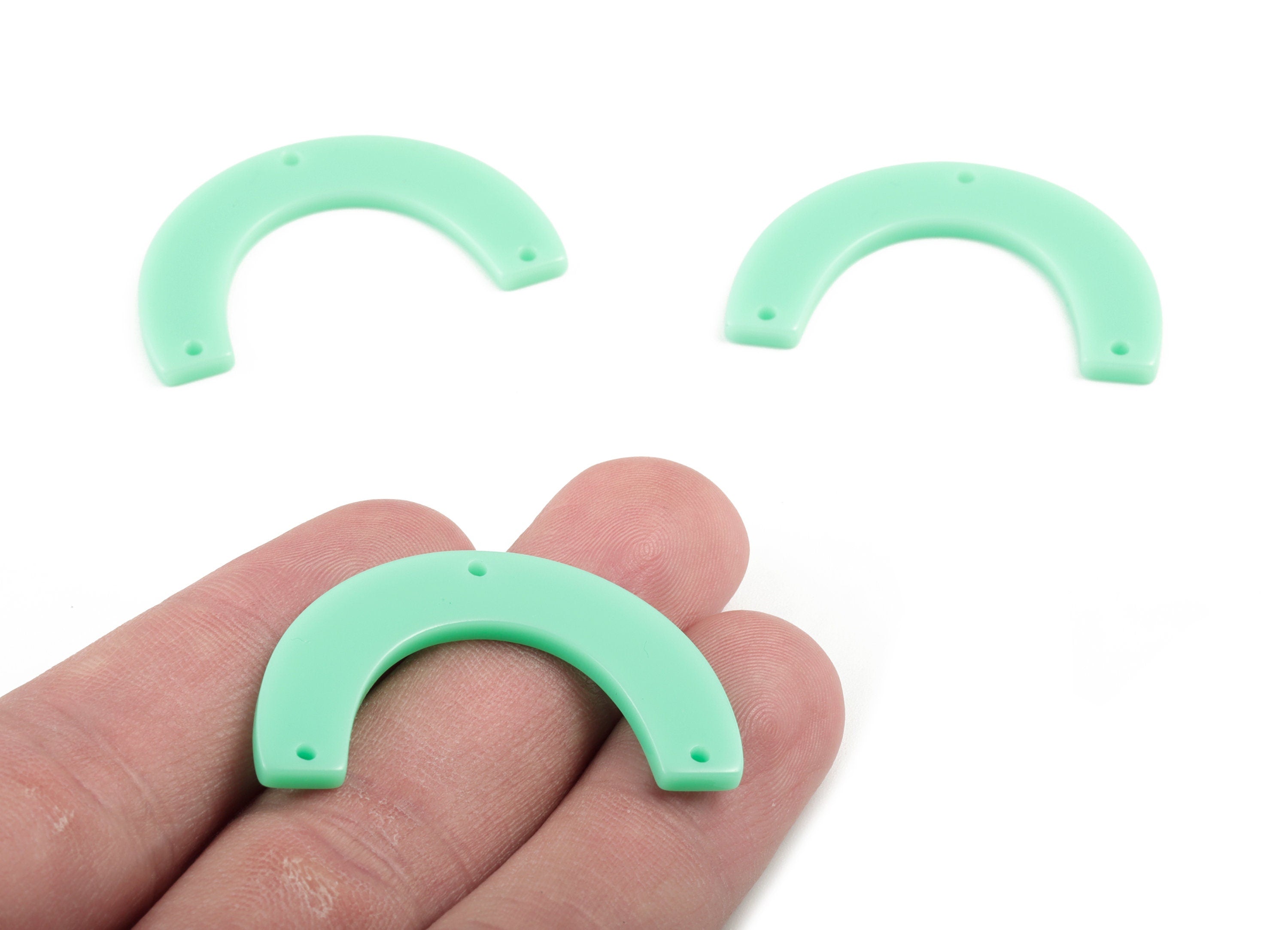 Acetate U Earring Charm - U Pendant With 3 Holes - Earring Findings - Jewelry Supplies - Color Code: A486 - 37.99x22.79x2.09mm - AC1329-A486 - DOMEDBAZAAR