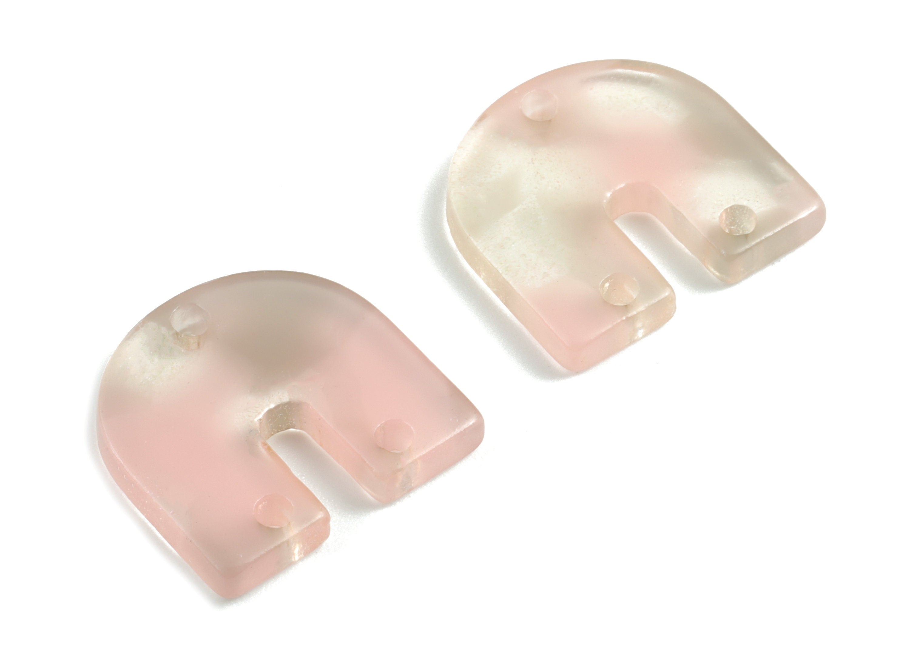 Acetate U Earring Charms With 3 Holes - U Shaped Pendant - Jewelry Supplies - Color Code: A494 - 16.68x15.86x2.48mm - AC1353-A494 - DOMEDBAZAAR