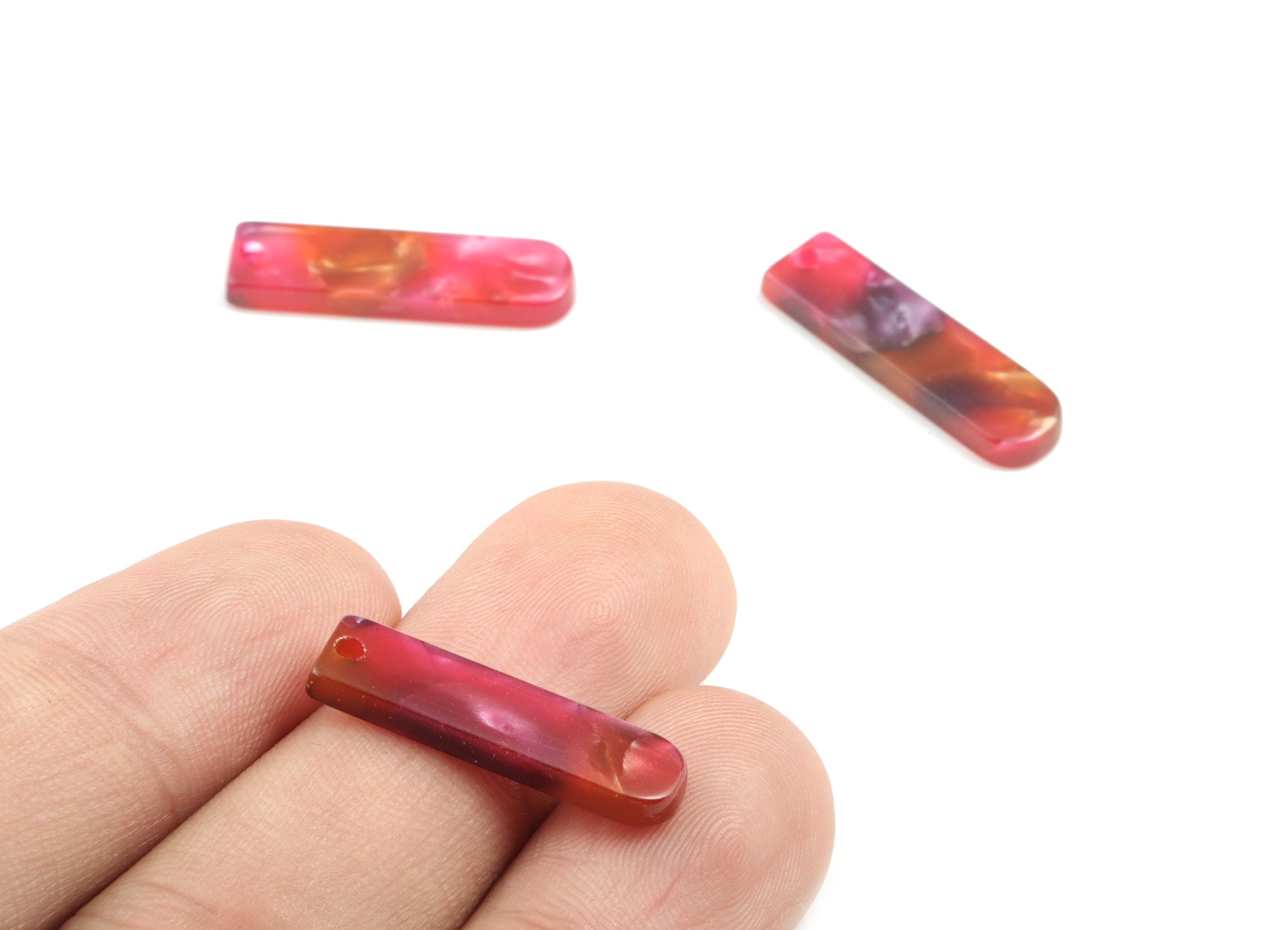 Acetate Mini Stick Earring Charms - Mini Stick Pendant - Jewelry Supplies - Color Code:A493 - 23.53x6.68x2.47mm - AC1354-A493 - DOMEDBAZAAR