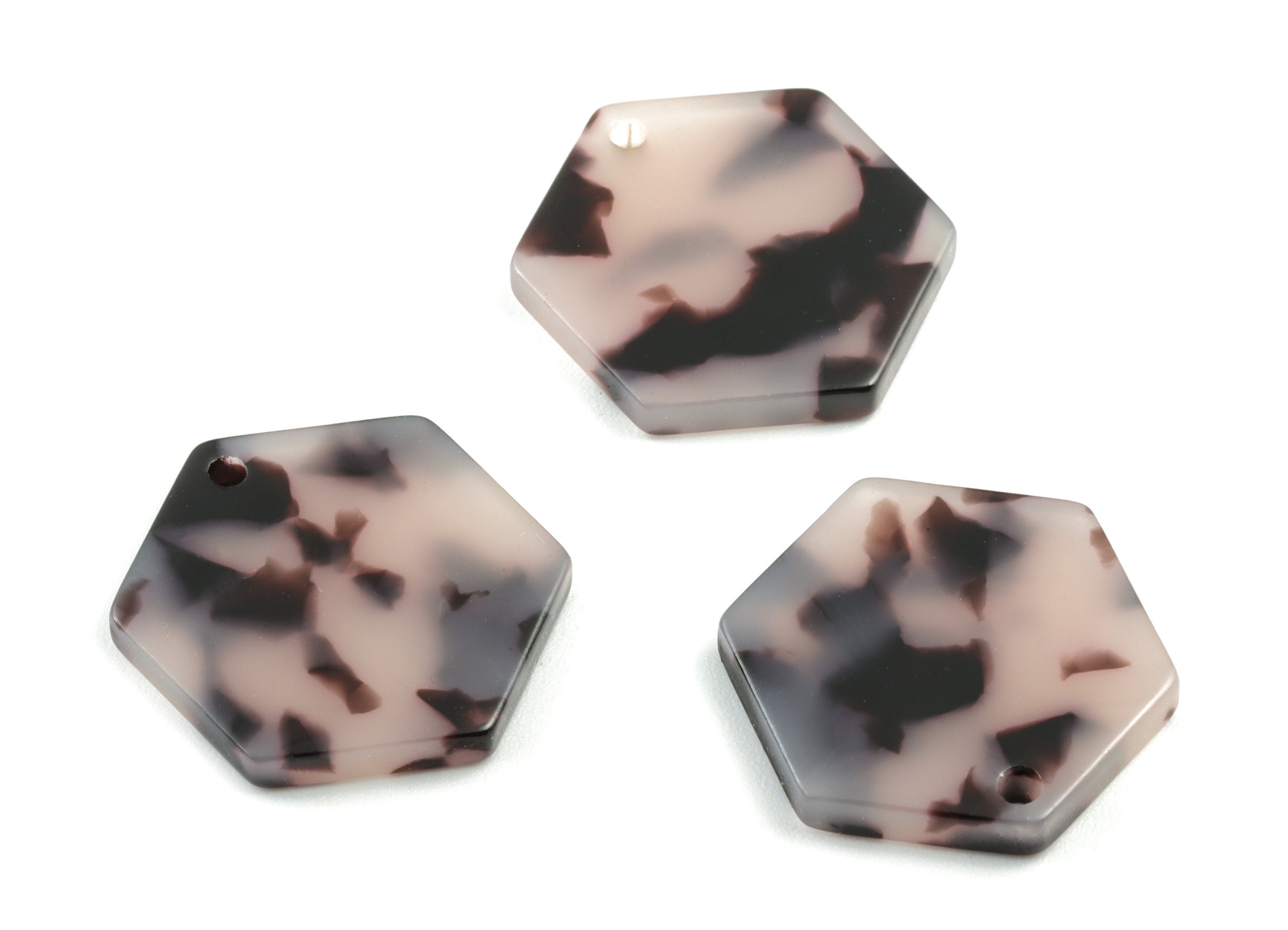 Acetate Hexagon Earring Charm - Hexagon Pendant - Blonde Tortoise Shell - Jewelry Supplies - Color Code:A06 - 20.46x18.2x2.47mm - AC1828-A06 - DOMEDBAZAAR