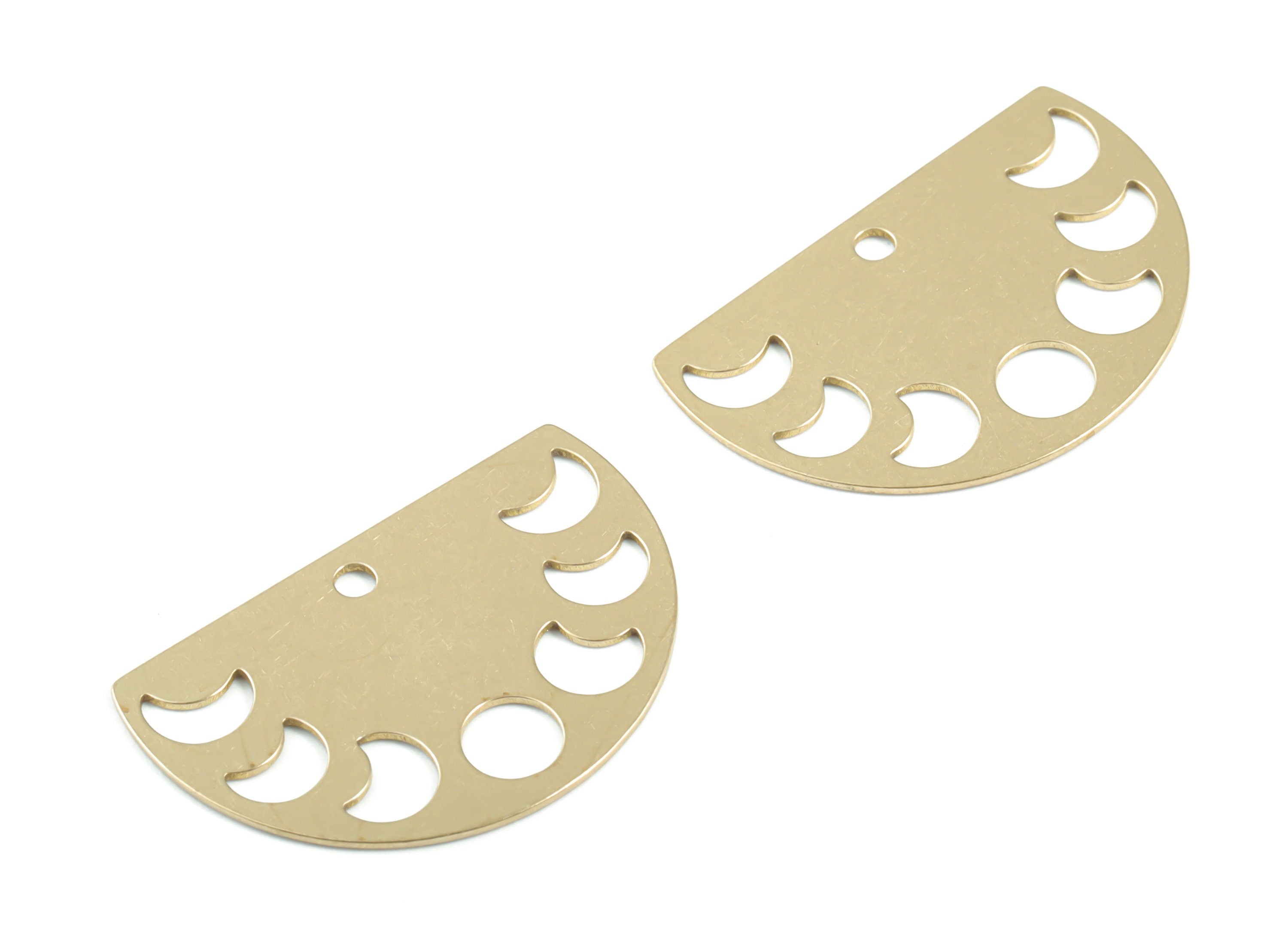 Brass Phases Of Moon Earring Charms - Raw Brass Half Moon Pendant - Earrings Finding - Jewelry Supplies - 29.91mx20x0.59mm - PPM3399 - DOMEDBAZAAR