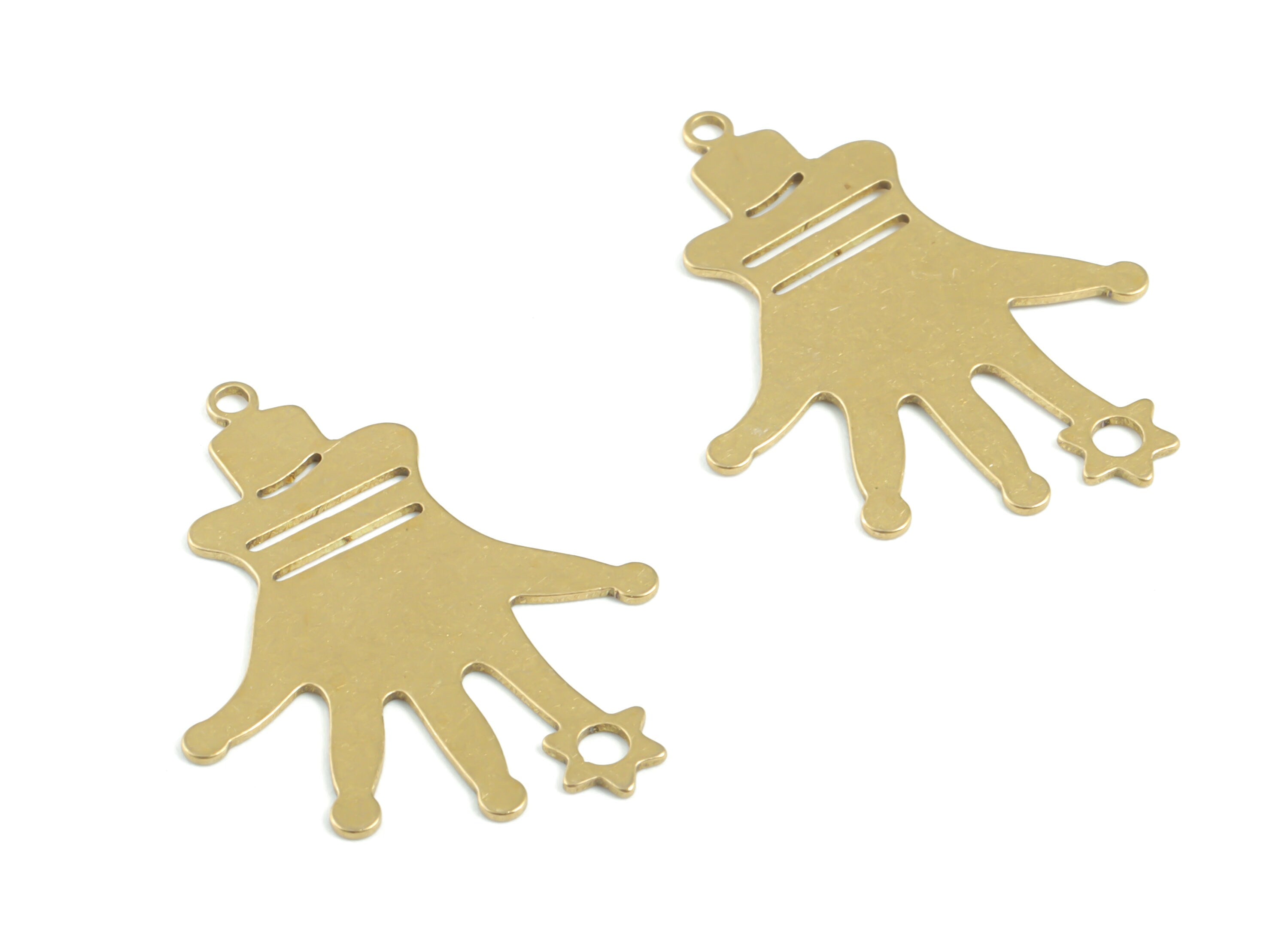 Personalized stamping blank - Brass Hand Earring Charms - Raw Brass Hand Pendant - Earrings Finding - 29x22.15x0.58mm - PPM3398 - DOMEDBAZAAR