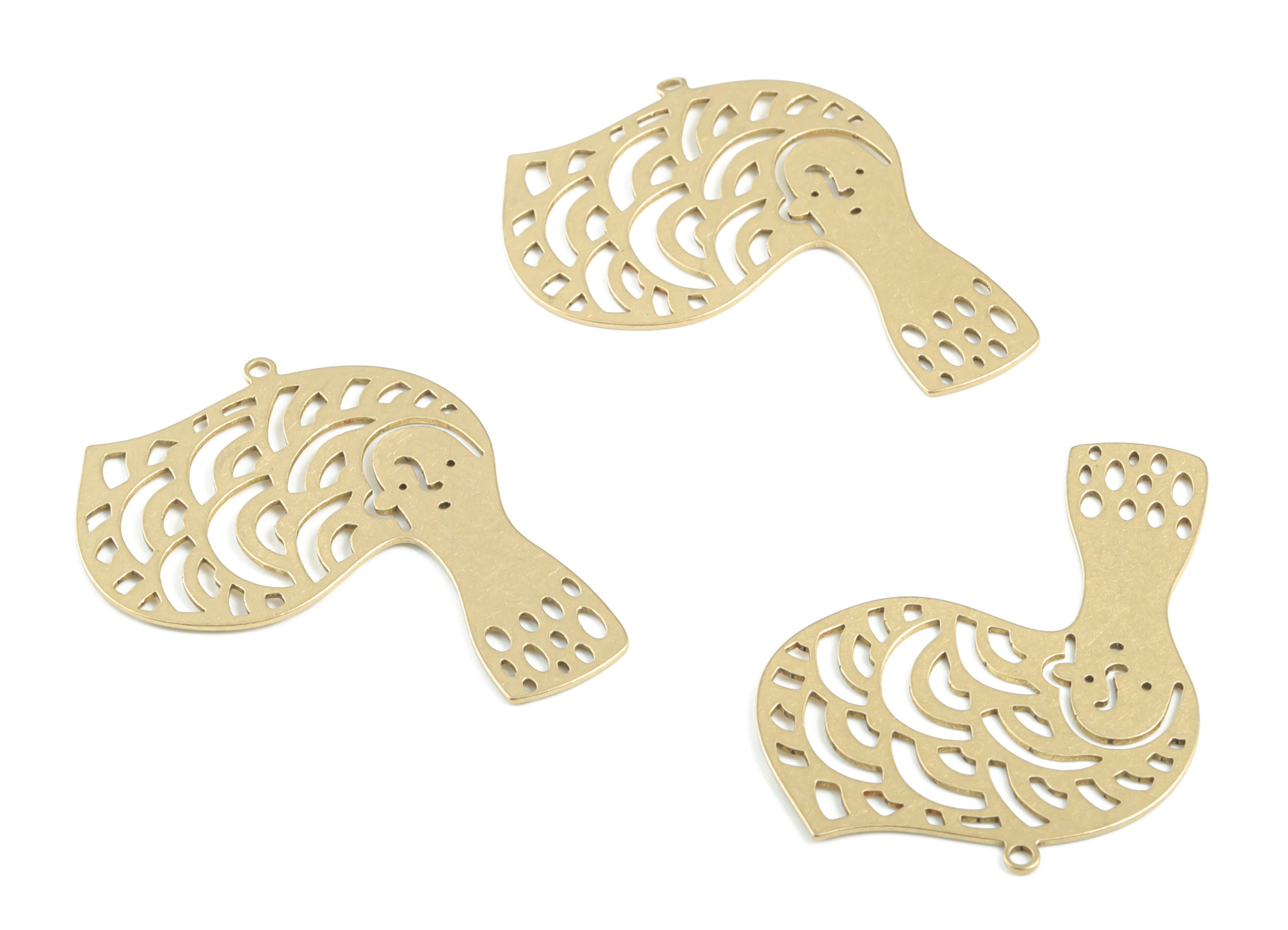Brass Face Earring Charms - Raw Brass Face Pendant - Earrings Finding - Jewelry Supplies - 40.52x28.45x0.62mm - PPM3430 - DOMEDBAZAAR
