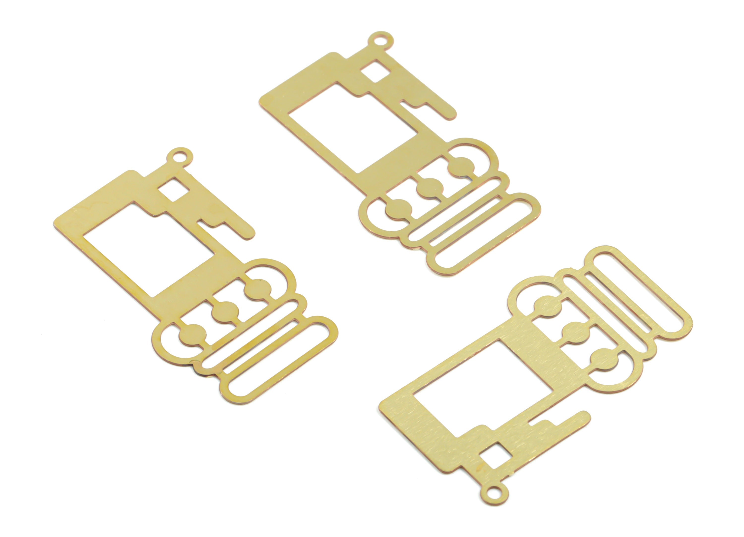 Brass Pot Earring Charms - Raw Brass Pot Pendant - Earring Findings - Jewelry Supplies - 27.08x14.4x0.28mm - JJC11908 - DOMEDBAZAAR
