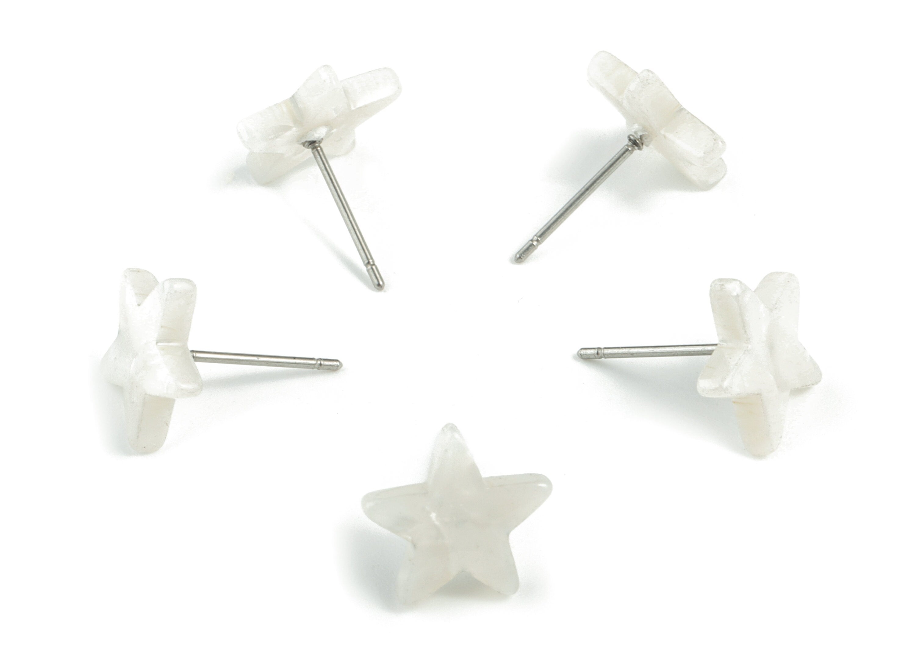 Acetate Star Earring Stud - Acetate Star Earring Post - No Hole - Earring Post - Color Code: A12 - 12.8x11.5x2.6mm - AC1138B-O - DOMEDBAZAAR