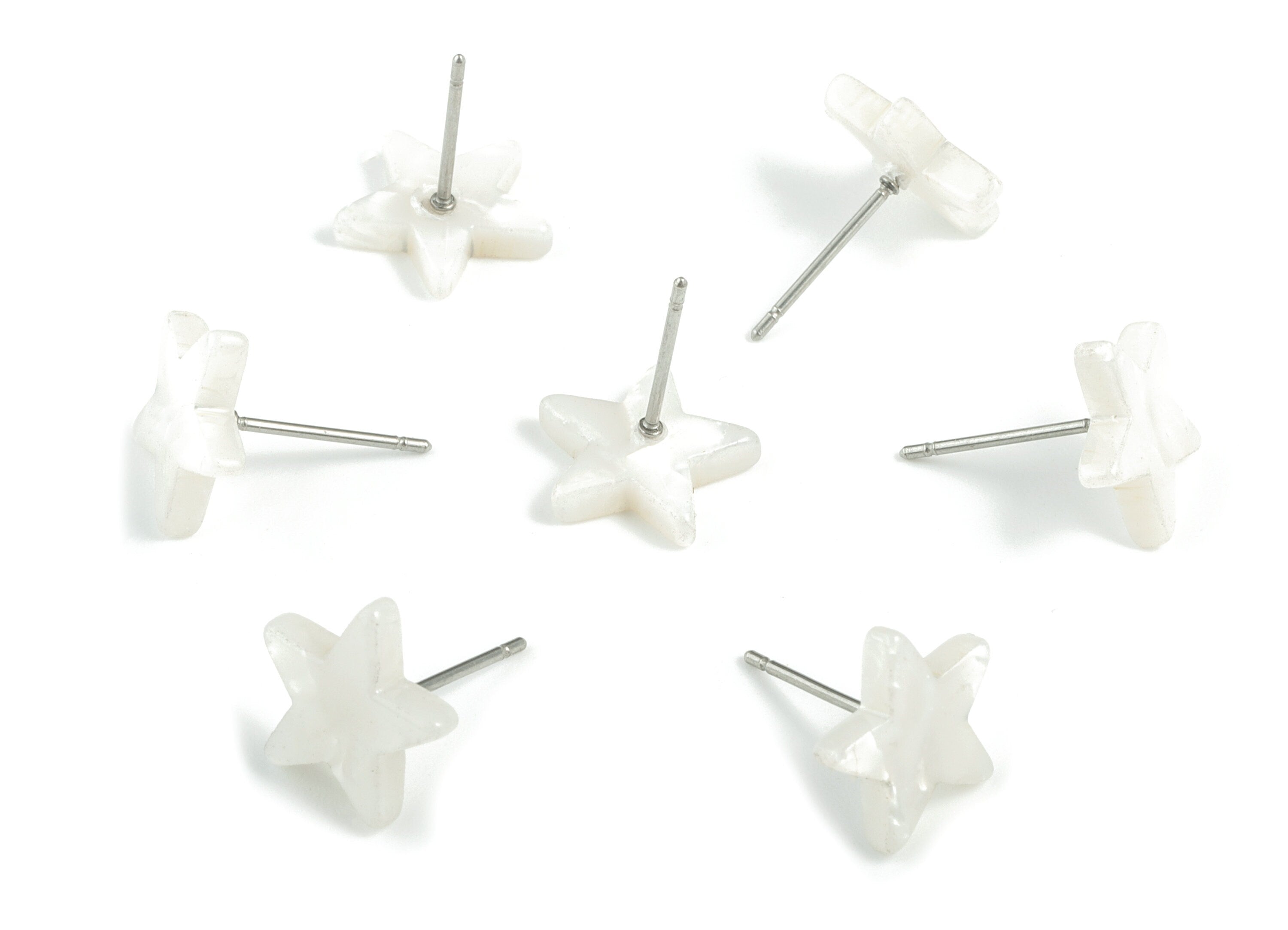 Acetate Star Earring Stud - Acetate Star Earring Post - No Hole - Earring Post - Color Code: A12 - 12.8x11.5x2.6mm - AC1138B-O - DOMEDBAZAAR