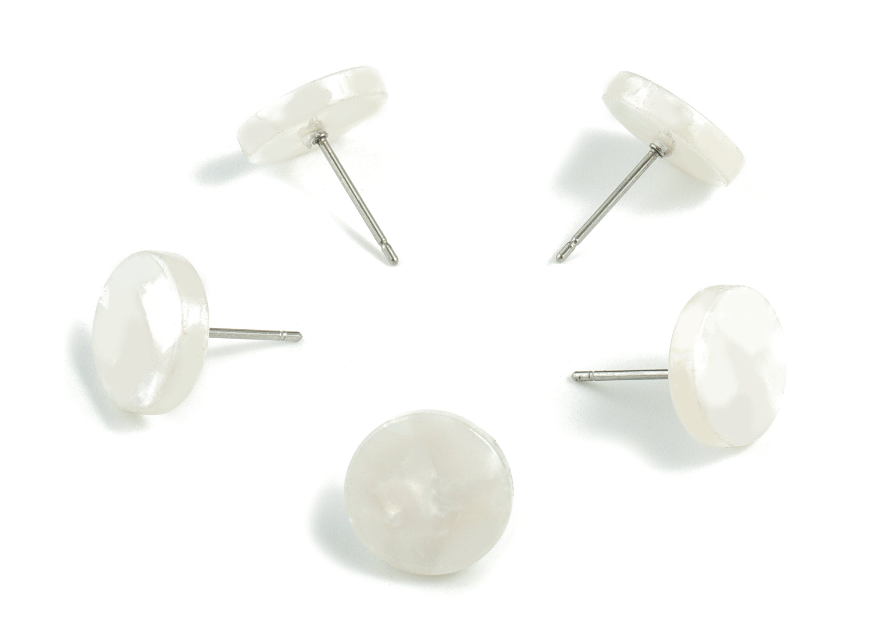 Acetate Round Earring Post - Round Earring Stud - No Hole - Earring Post - Color Code: A12 - 11.7x11.7x2.6mm - AC1139B-O - DOMEDBAZAAR