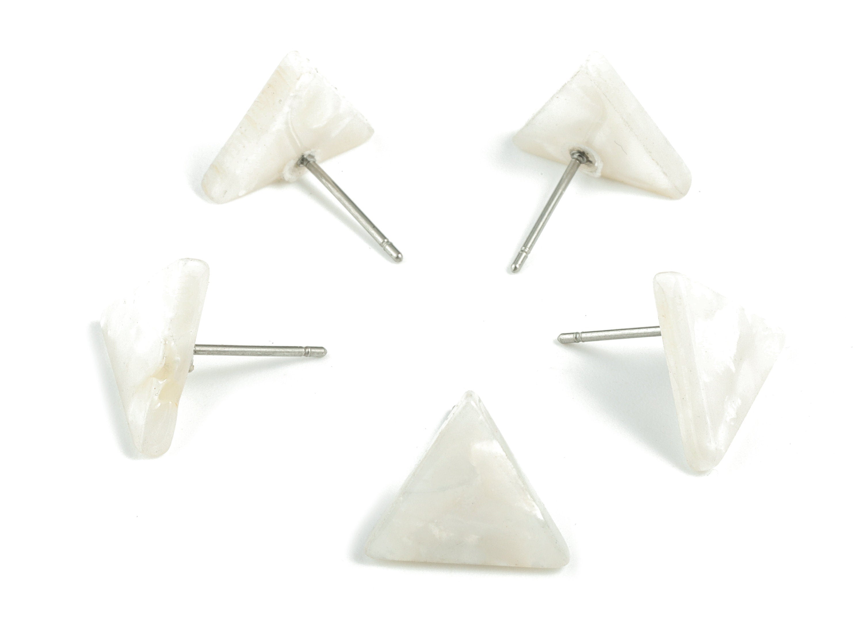 Acetate Acrylic Triangle Earring Stud - Triangle Earring Post - No Hole - Jewelry Supplies - Color Code: A12 - 14.29x12.49x2.5mm - AC1136B-O - DOMEDBAZAAR