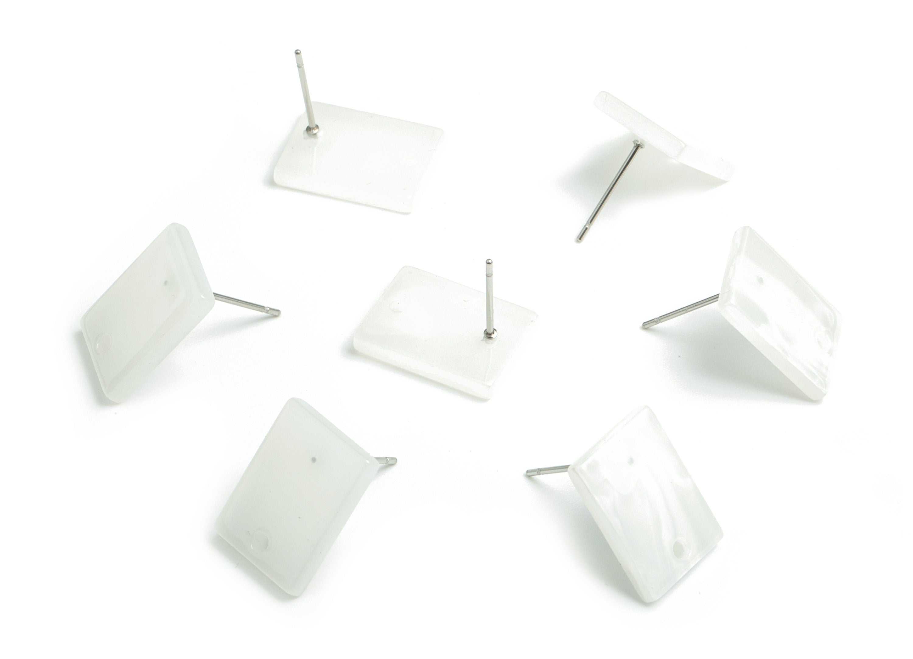 Acetate Rectangle Earring Stud - Rectangle Earring Post - Surgical Stud - Jewelry Supplies - Color Code: A520 - 15.5x11.8x2mm - AC1663-A520 - DOMEDBAZAAR