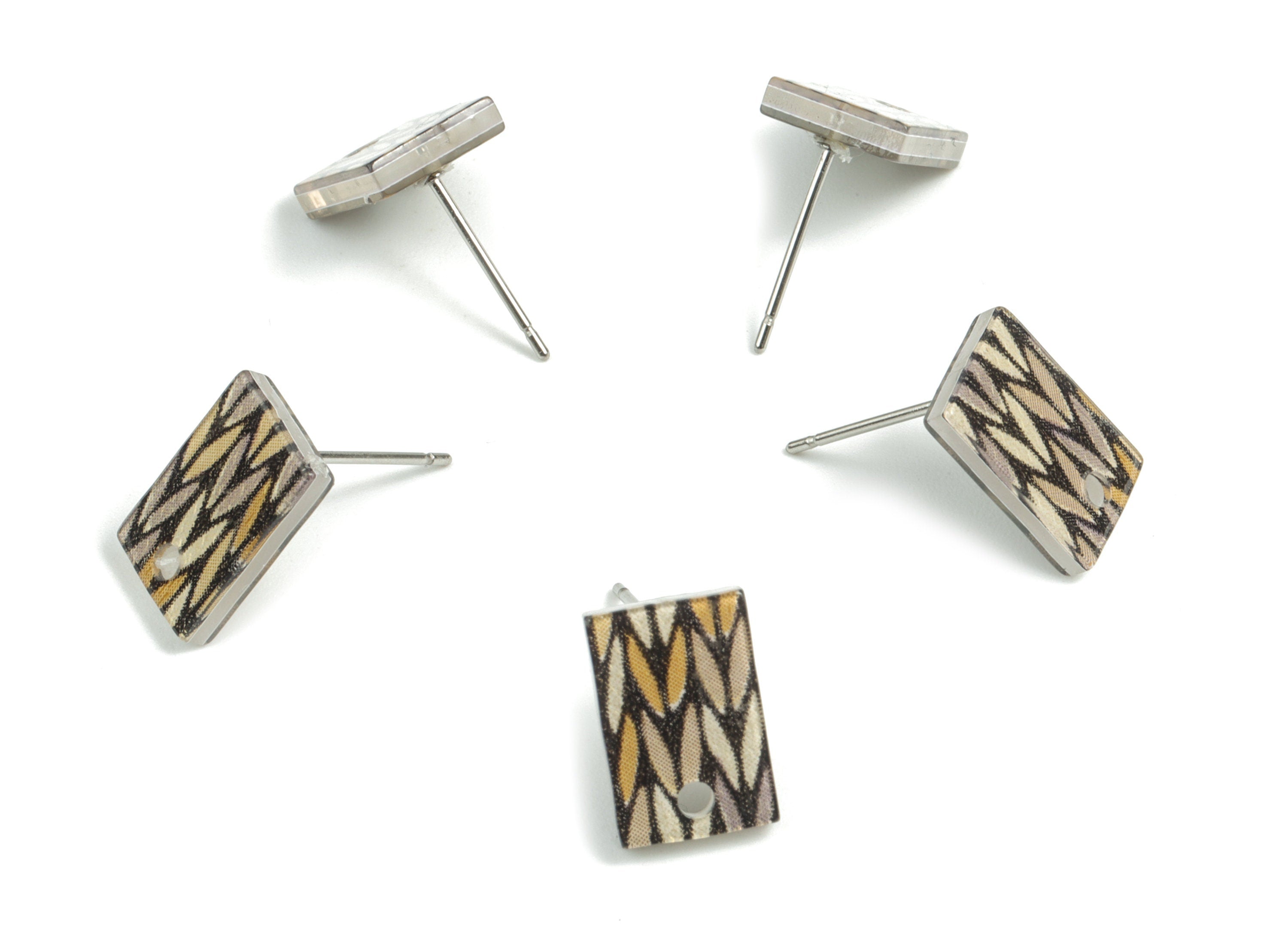 Acetate Rectangle Earring Stud - Rectangle Earring Post - Surgical Stud - Jewelry Supplies - Color Code: A525 - 15.5x11.8x2mm - AC1663-A525 - DOMEDBAZAAR