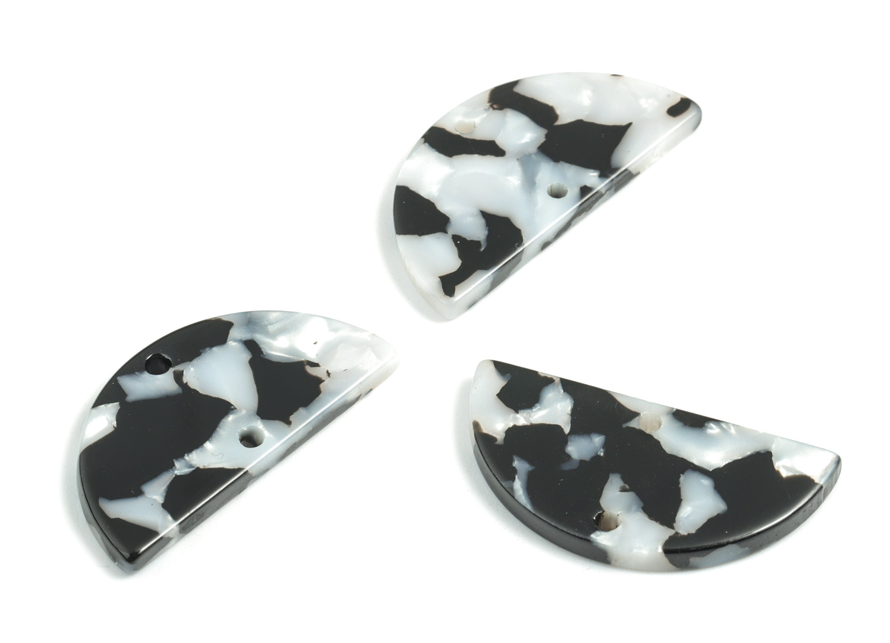Acetate Semi circle Connectors Charms - 2 Holes Semi circle Earrings - Earring Findings - Color Code:A15 - 29.1x14.6x2.58mm - AC1061-A15 - DOMEDBAZAAR