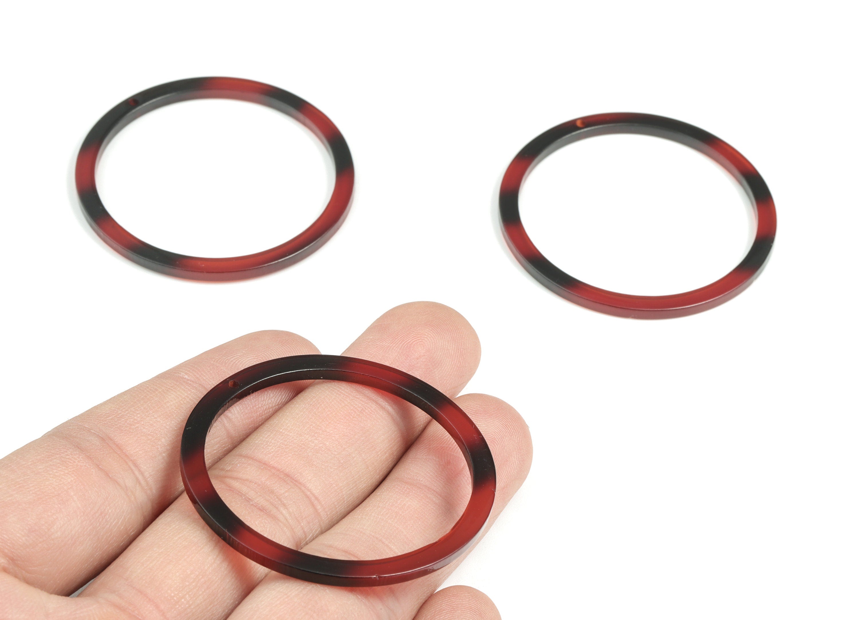 Acetate Earring Hoop - Circle Earrings Charms and Pendant - Jewelry Supplies - Color Code: A288 - 44.38x44.38x2.55mm - AC1126-A288 - DOMEDBAZAAR