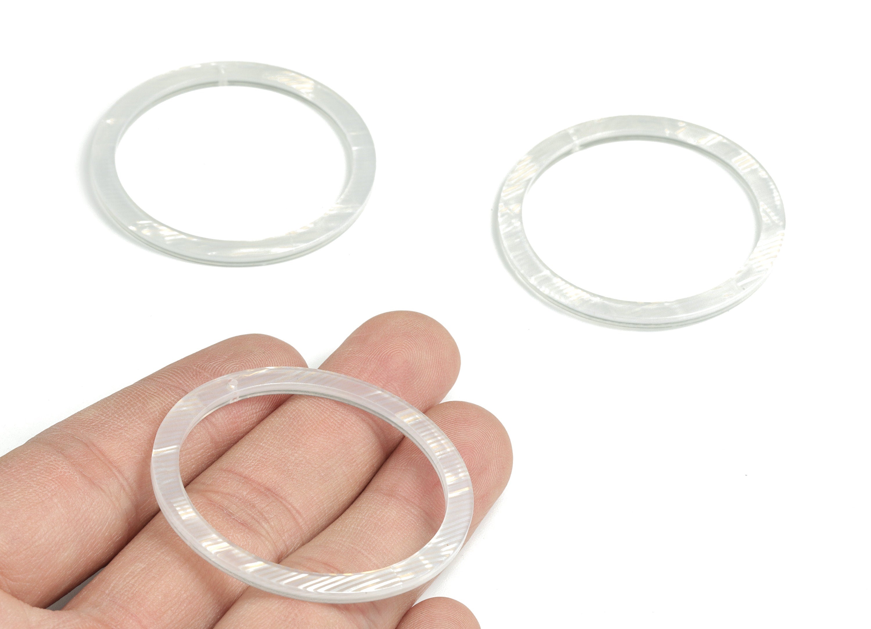 Acetate Earring Hoop - Circle Earrings Charms and Pendant - Jewelry Supplies - Color Code: A514 - 44.38x44.38x2.55mm - AC1126-A514 - DOMEDBAZAAR