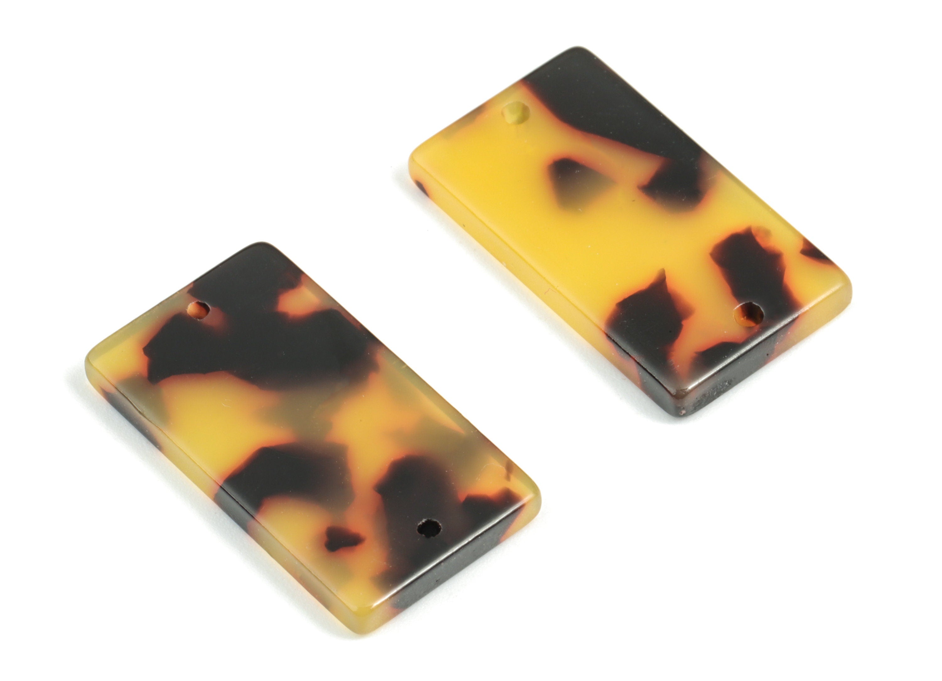 Acetate Rectangle Connectors - 2 Holes - Tortoise Shell - Rectangle Charms and Pendant - Color Code:A01 - 25.2x14.5x2.89mm - AC1803-A01 - DOMEDBAZAAR